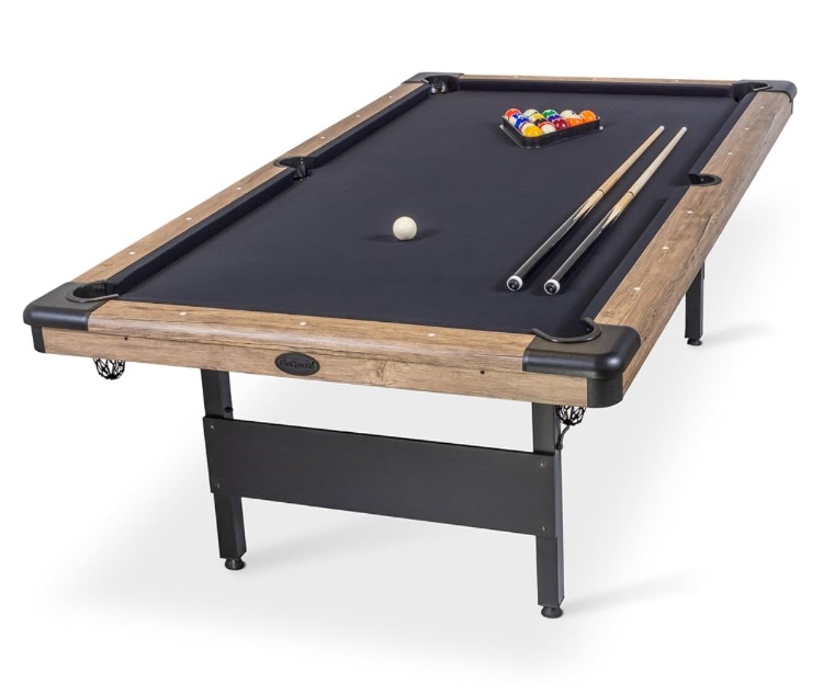 gosports 8 ft billiards tables - no assembly - portable pool table includes full set of balls, 2 cue sticks, and chalk 8 ft oak