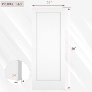 Condition photo showing New/Like New for eightdoors 36x80 in. 1 panel white primed hollow core interior molded door slab