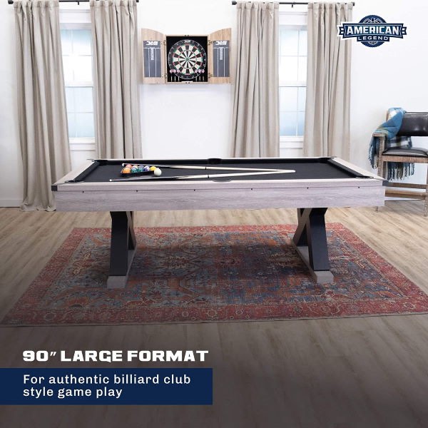 Condition photo showing New/Like New for american legend 89.5-inch kirkwood billiard table (new in box) 91.62 x 52.5 x 8.62inch