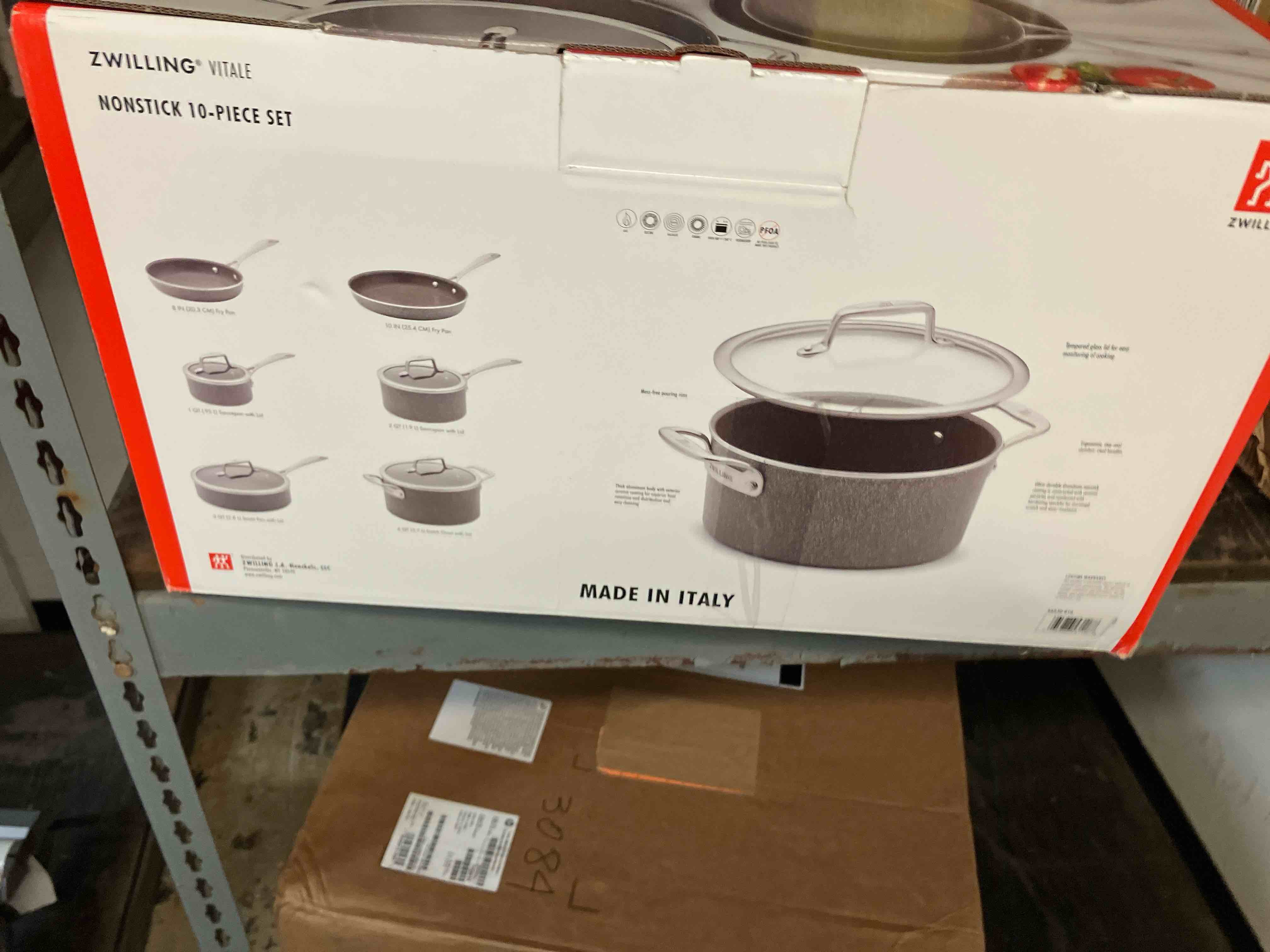 Condition photo showing New/Like New for zwilling parma plus 10-pc aluminum nonstick cookware set