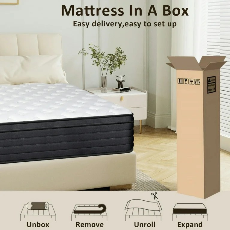 Condition photo showing New/Like New for 14inch hotel collection full size hybrid mattress
