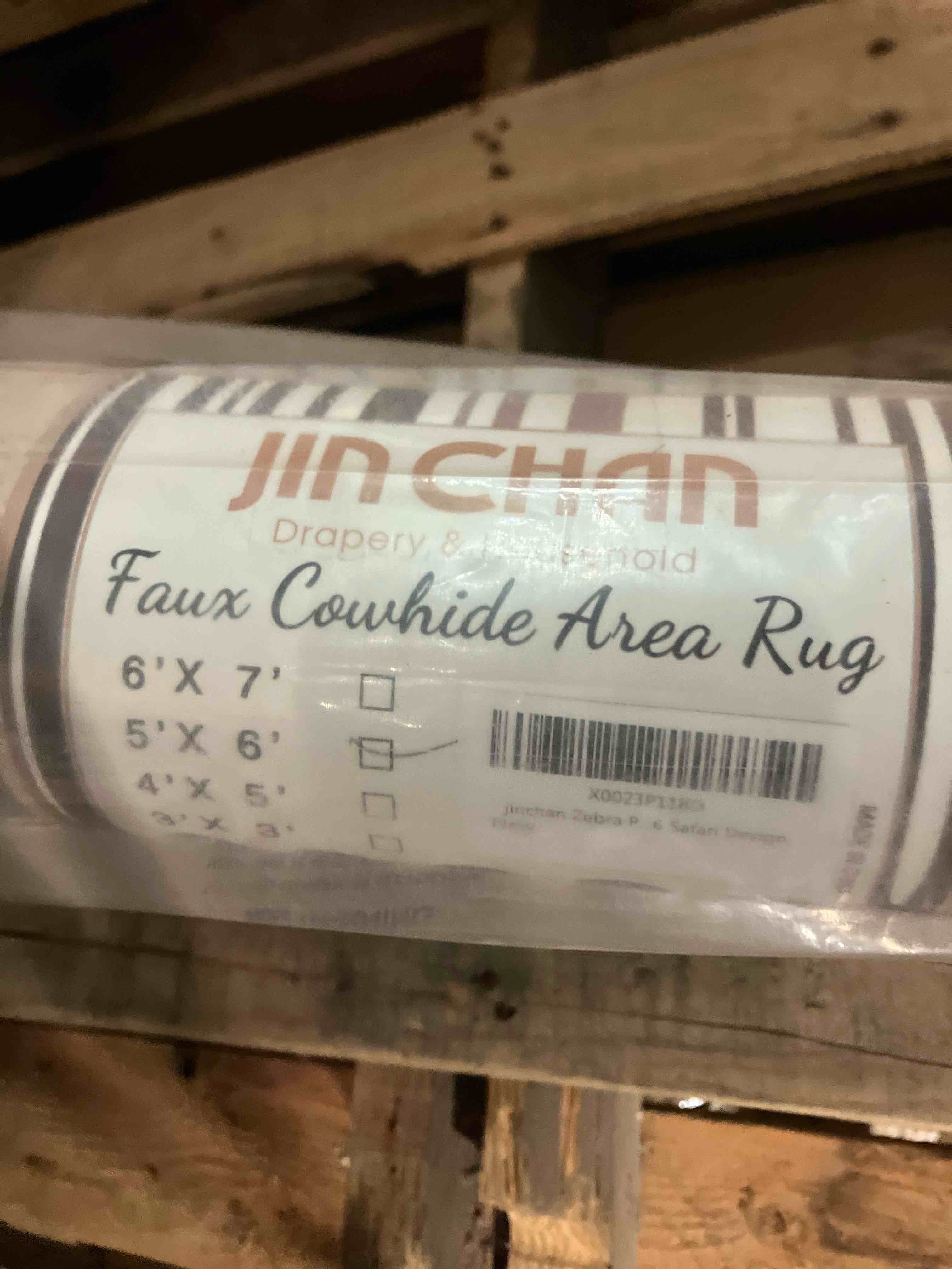 Condition photo showing New/Like New for jinchan zebra print area rug faux skin cowhide animal design mat faux suede indoor floorcover for bedroom living room 5x6 safari design