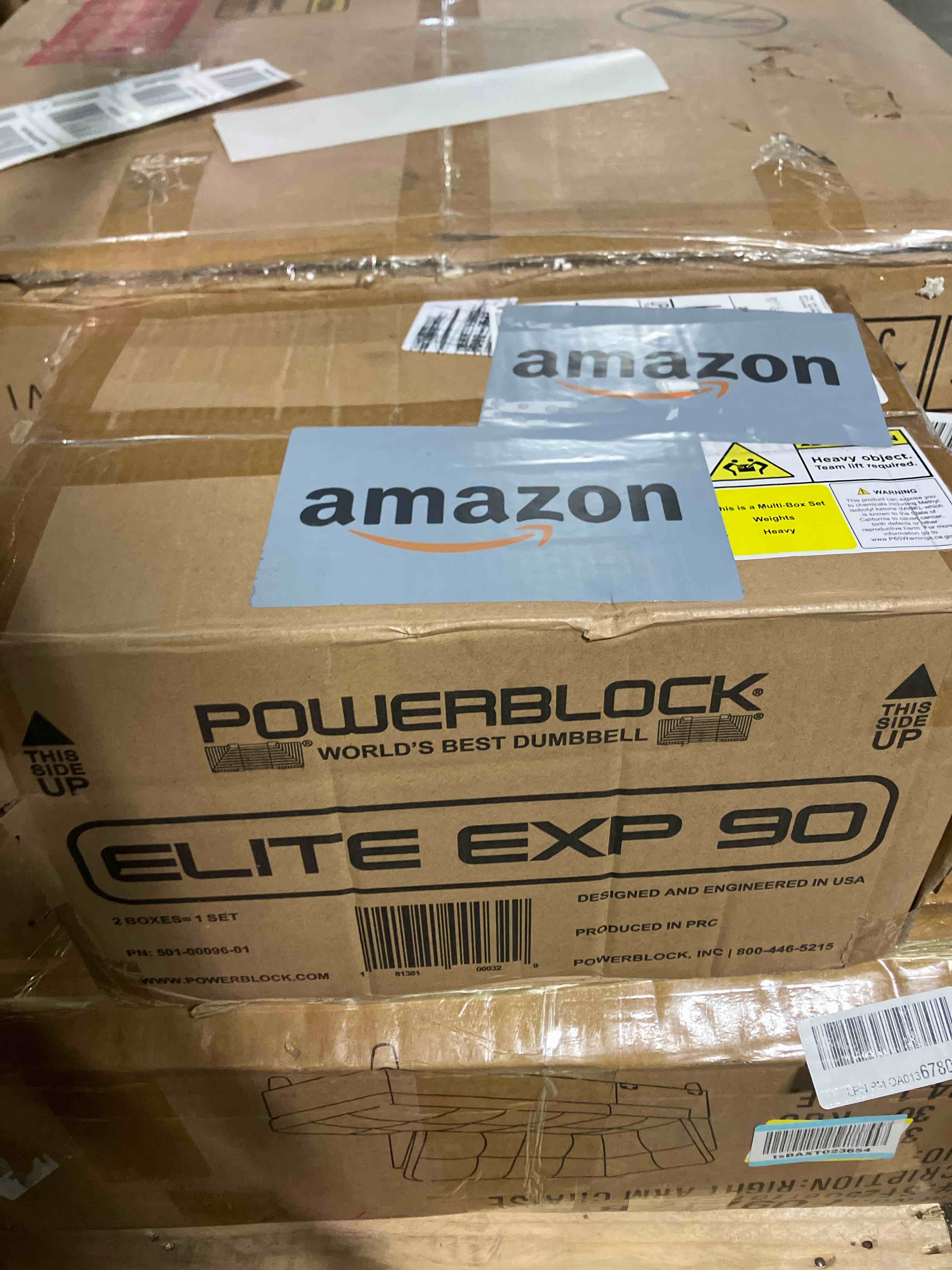 Condition photo showing New/Like New for powerblock elite exp adjustable dumbbells, , stage 1, 5-50 lb. dumbbells, durable steel build, innovative workout equipment, all-in-one dumbbells, expandable with expansion kits (only 1)
