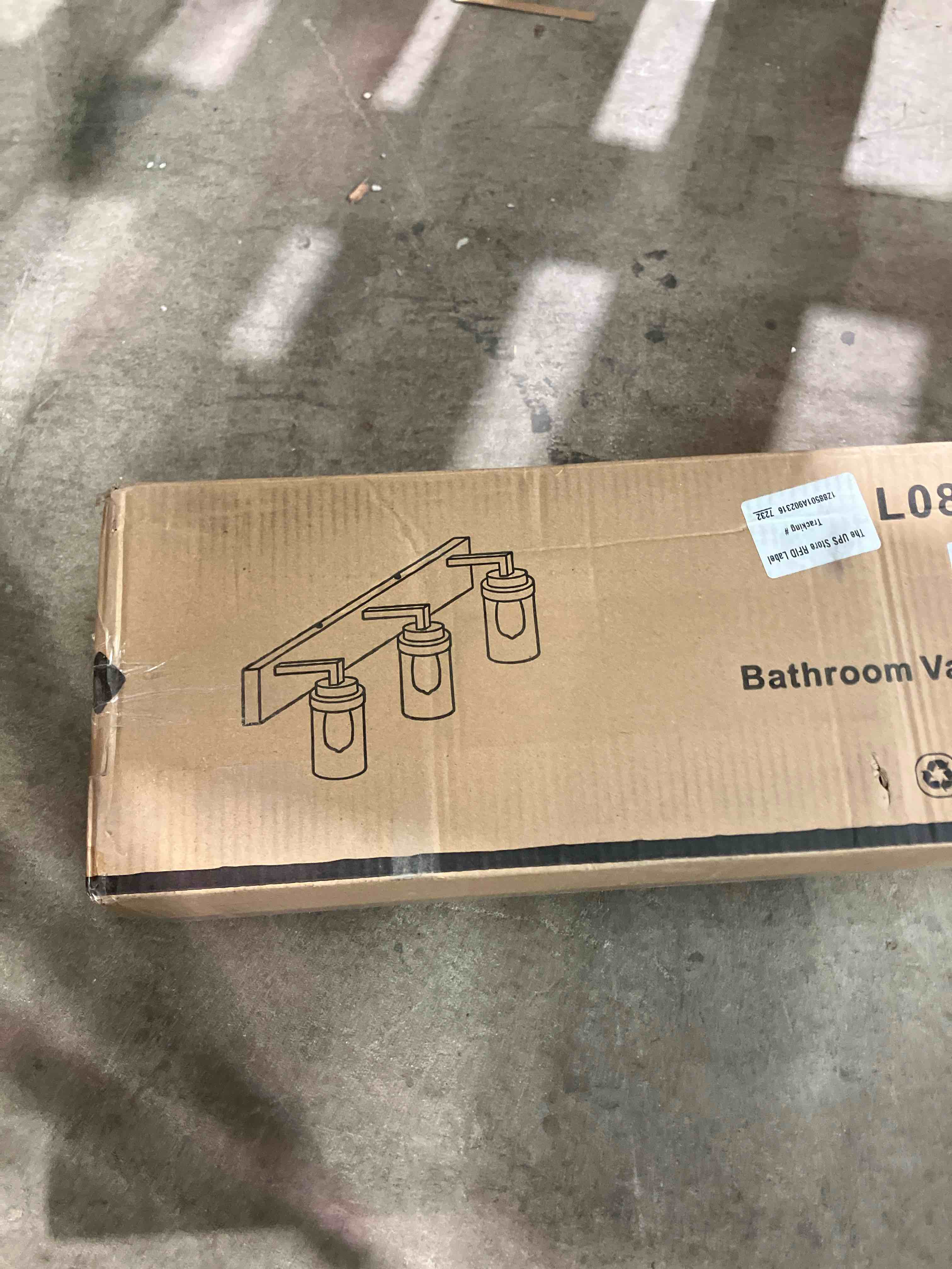 Condition photo showing New/Like New for Espird Bathroom Vanity Light, 3 Light Matte Black Vanity Lights with Clear Glass Shade, 22in Modern Wall Sconces, Bathroom Lighting Fixtures Over Mirror for Living Room Black 3 light