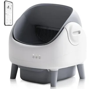 Open-Top Self Cleaning Litter Box, Automatic Cat Litter Box for Multiple Cats, APP Control, Safety P