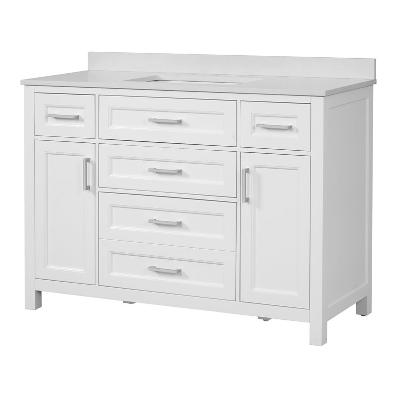 48'' Fully Assembled Single Bathroom Vanity with Ceramic Sink and Backsplash