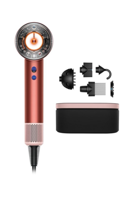 Dyson Supersonic Nural™ hair dryer (Strawberry Bronze/Blush Pink), missing Wave+Curl Diffuser (can be ordered on dyson.com) 10” x 4 x 3.1