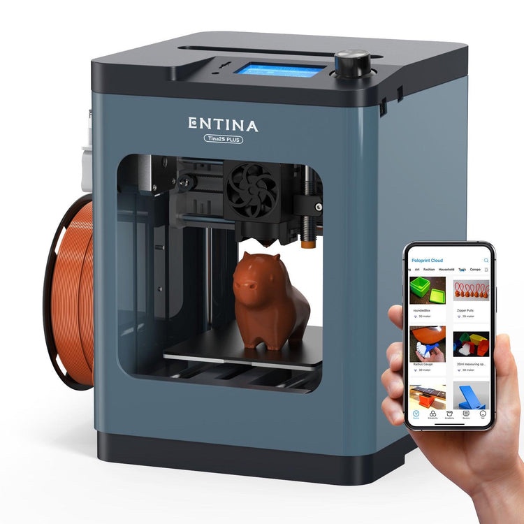 Entina 3D Printer Tina2 Plus V3, 8.3 x 8.3 x 11.4