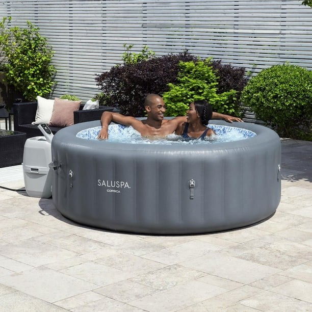 saluspa corsica energy-saving smart airjet inflatable hot tub, 77" x 28"