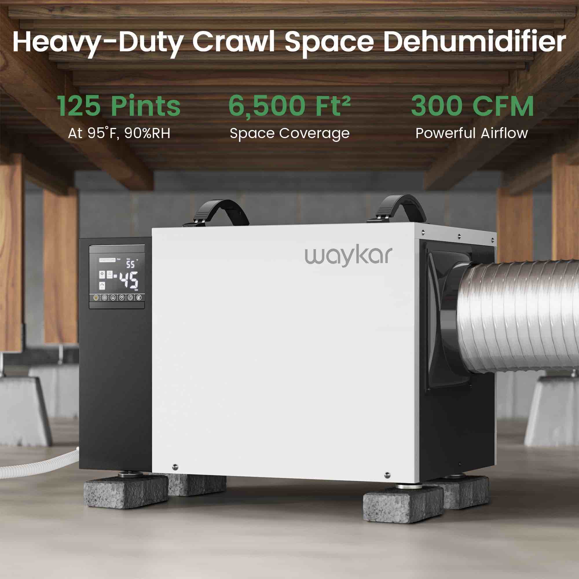 Condition photo showing Good Condition for 125-Pint Crawlspace Dehumidifier with Down to 10%RH Dryness, 6,500 Sq. Ft. Space 300 CFM Airflow. Buy/Repair. Antifreeze leak, can be fixed. 