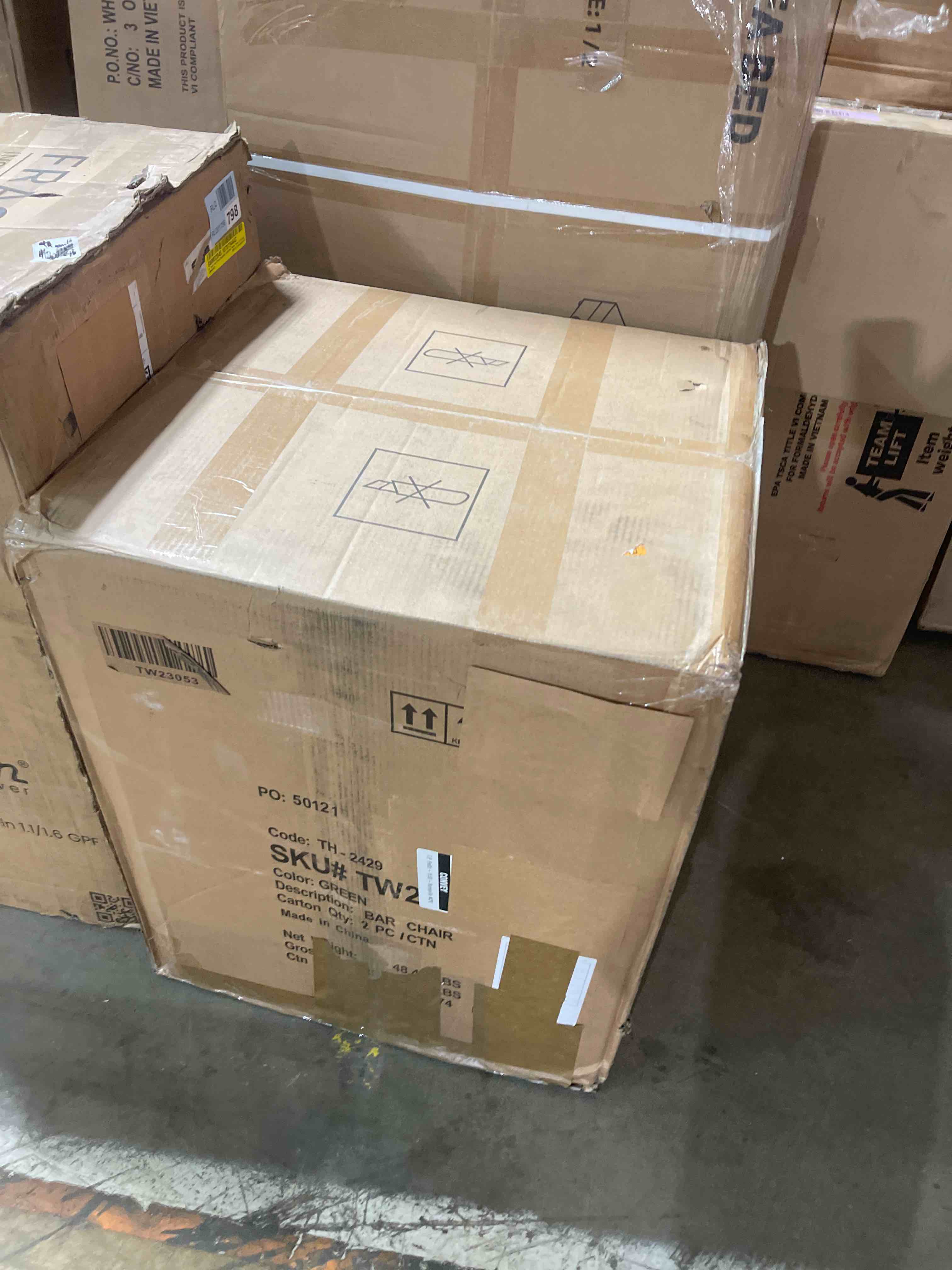 Condition photo showing New/Like New for Johnnice 27" Metal Tufted Bar Stools (Set of 2)