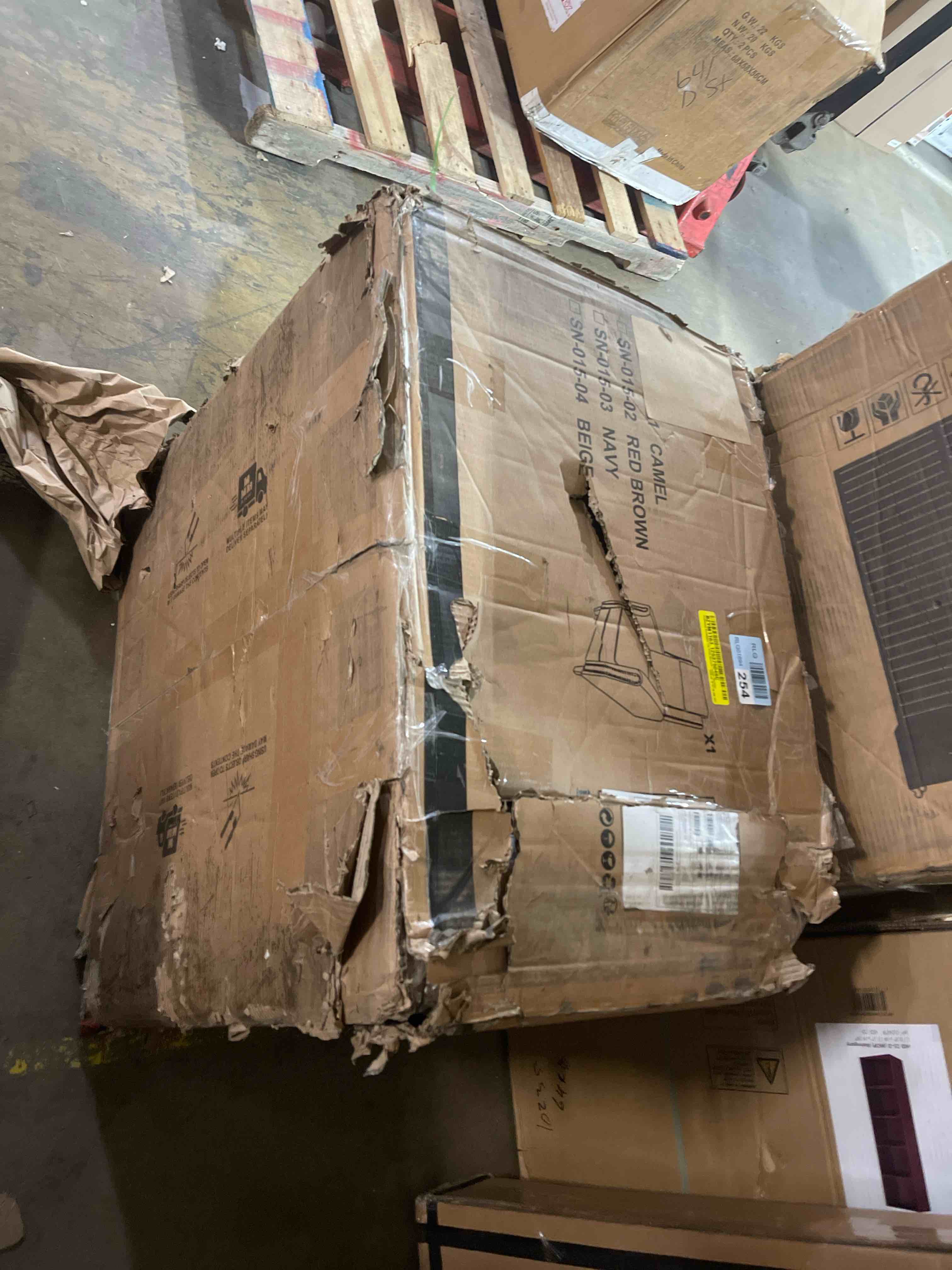 Condition photo showing As Is for Traditional Breathable Top Grain Genuine Leather Recliner