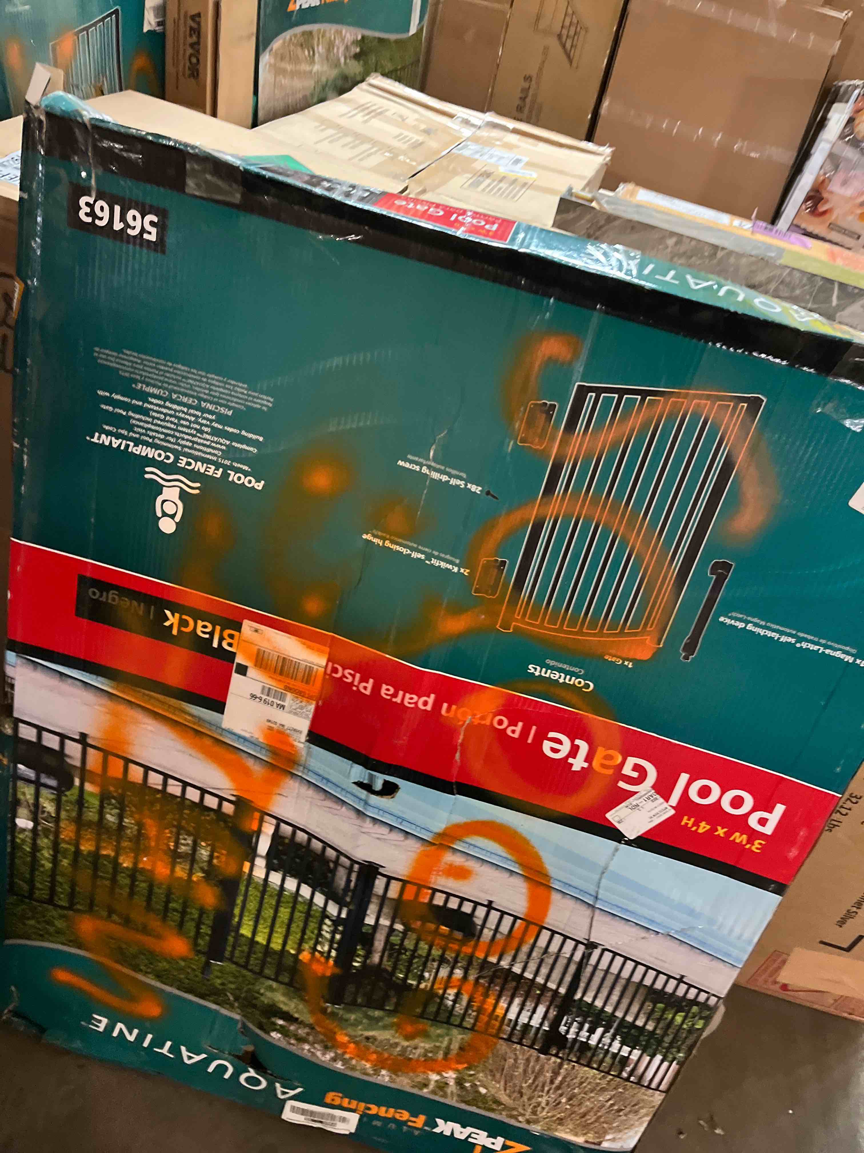 Condition photo showing New/Like New for Aquatine 3 ft. x 4 ft. Black Aluminum Fence Pool Gate