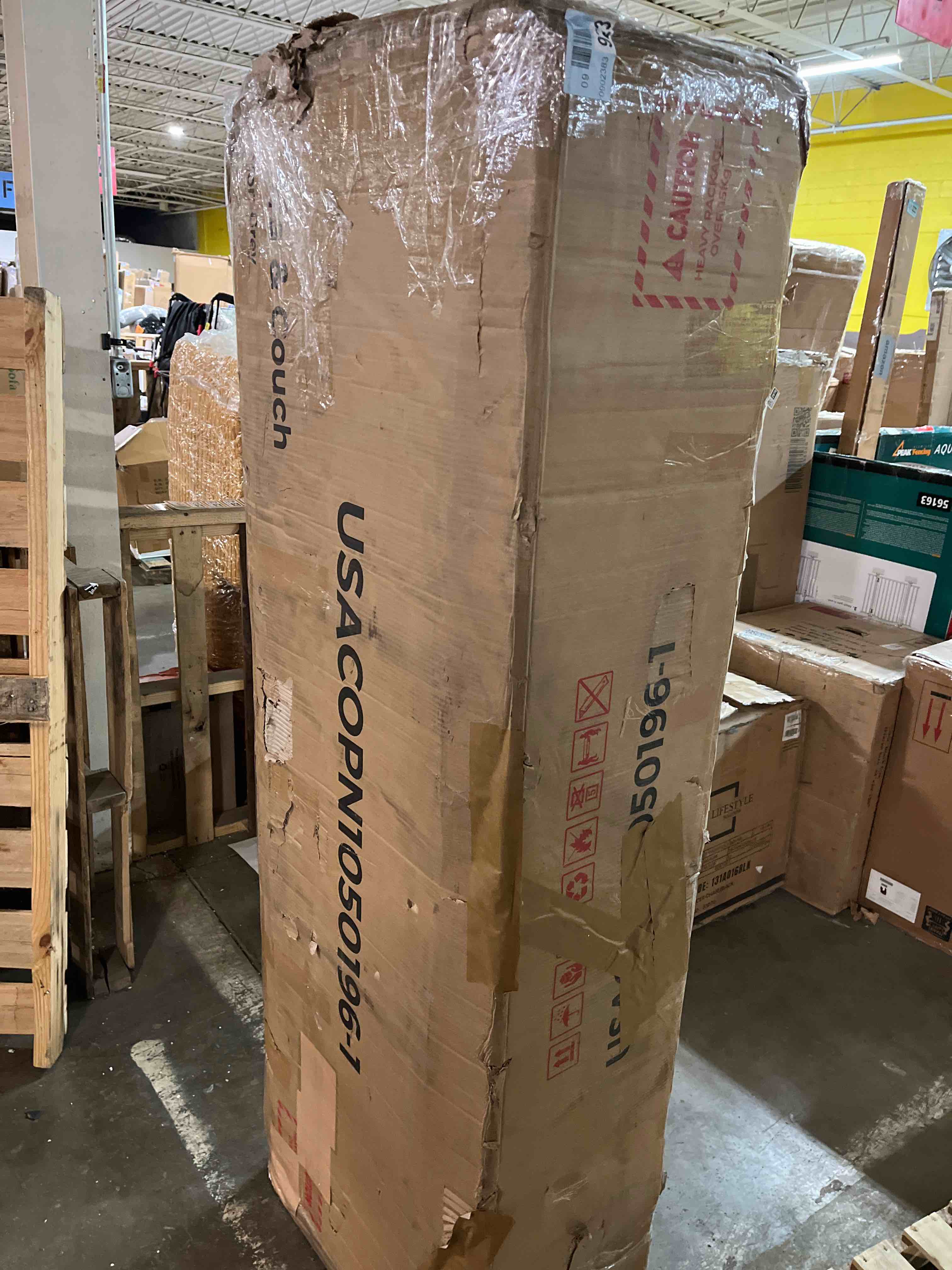 Condition photo showing As Is for Brooklington 89" Upholstered Sofa(box1)