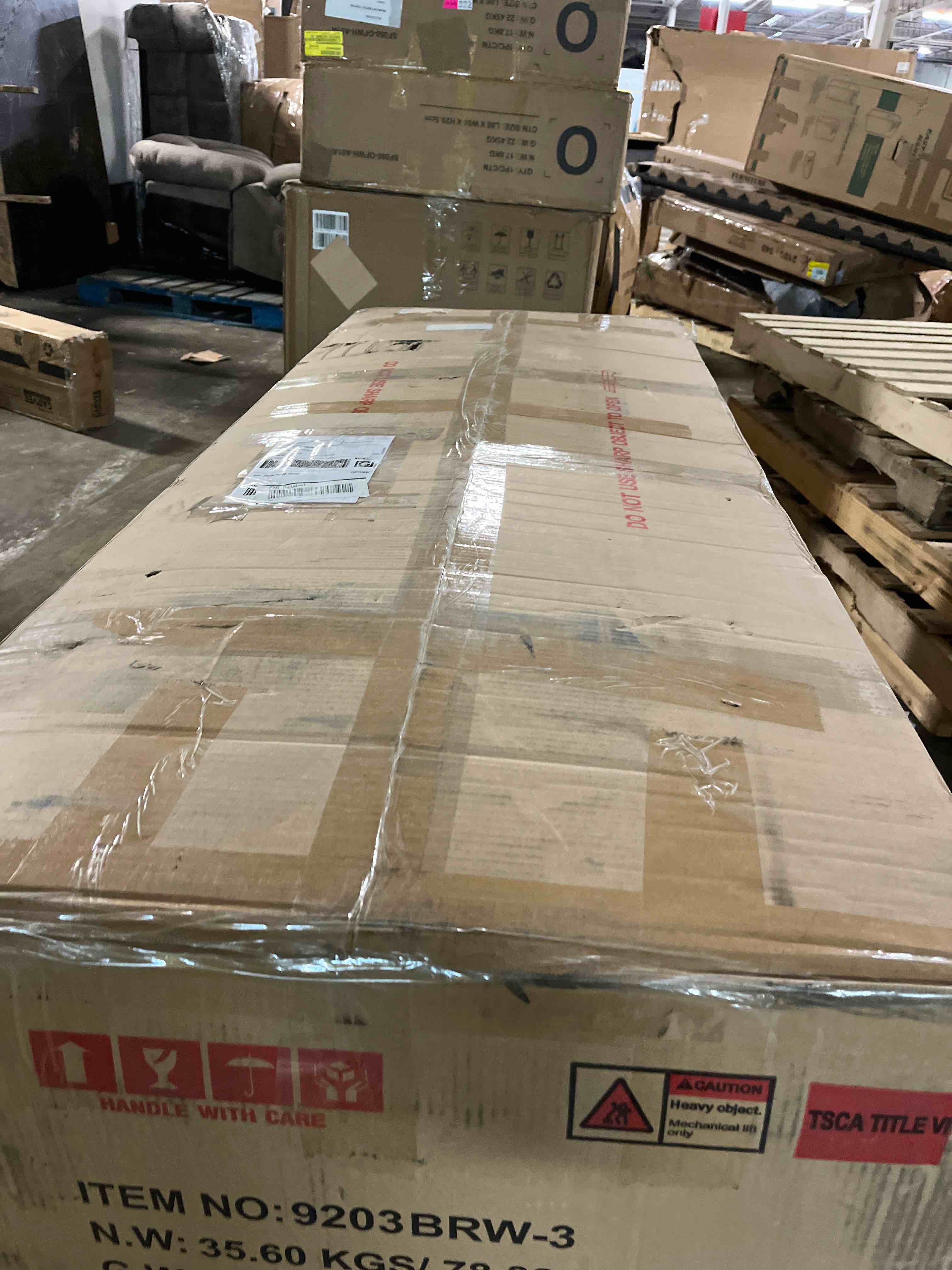 Condition photo showing New/Like New for Lexicon Malcolm Faux Leather 3 Seater Sofa in Brown