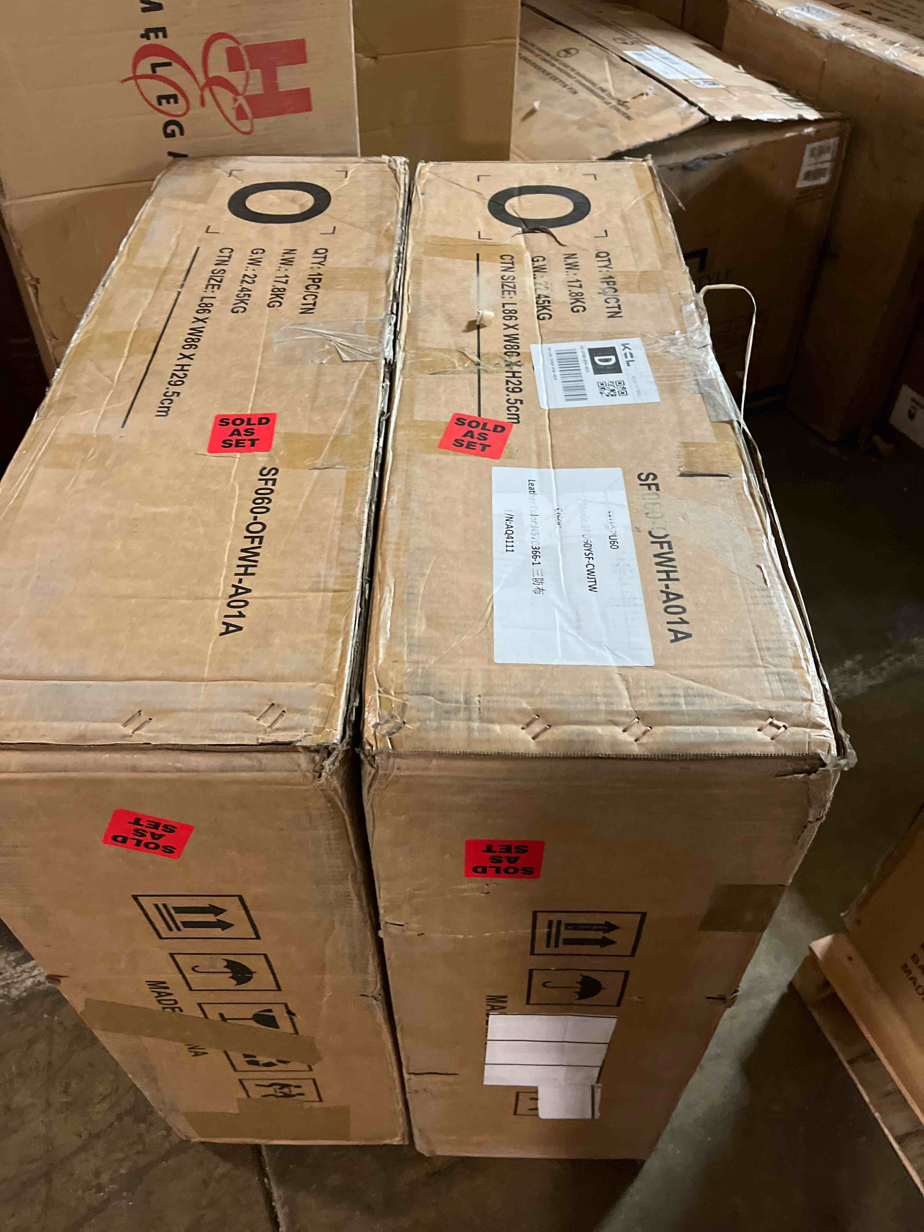 Condition photo showing As Is for 141.7" Cloud Couch Oversized Modular Sectional Sofa, 4 Seater with 4 Ottoman Modern Sofa True Relax Comfy, Wide & Deep Seat Couches with Metal Frame, Furniture Sets for Living Room, White(2Seats Only)