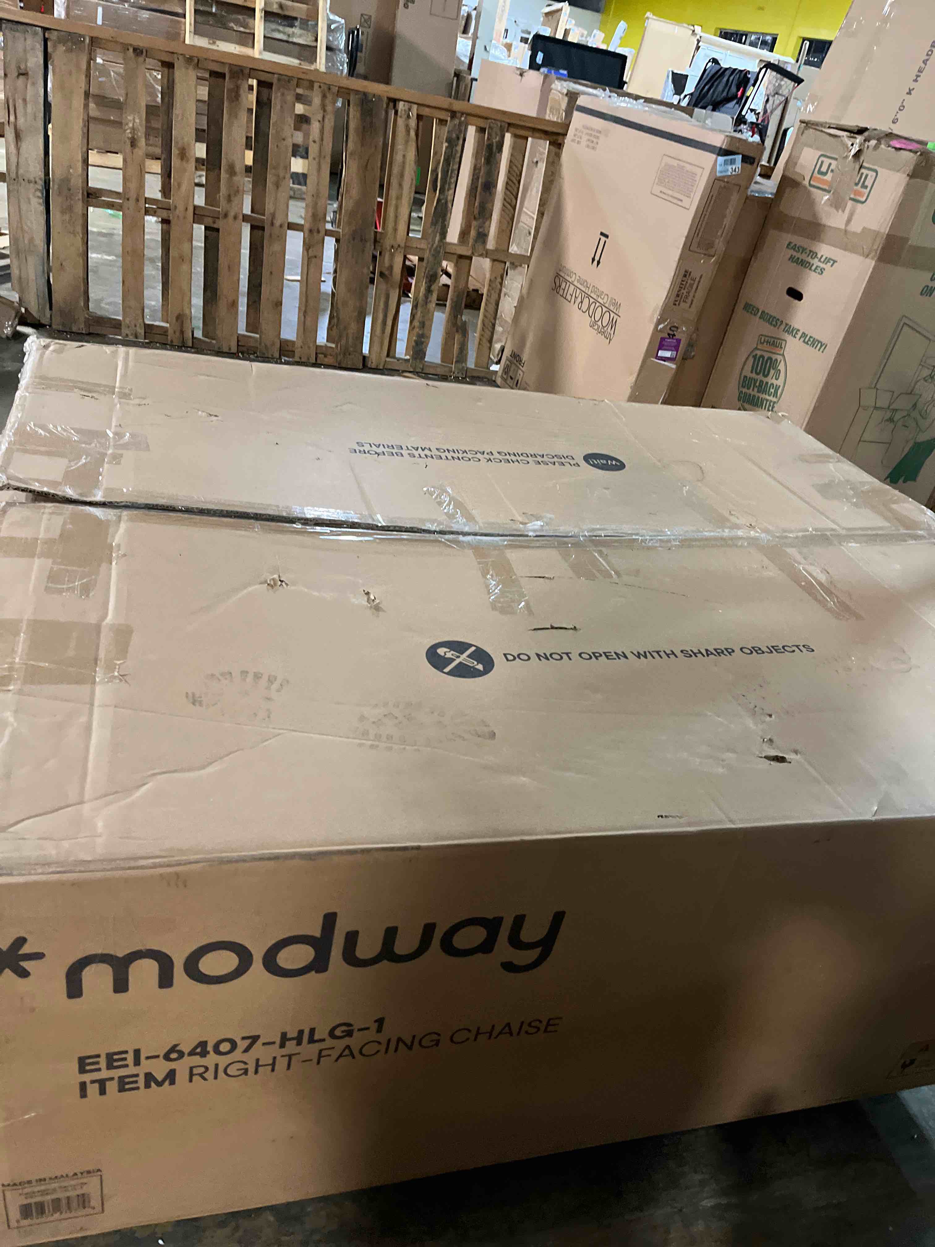 Condition photo showing As Is for Modway Zoya 2 - Piece Upholstered Sectional(Right Facing Chaise Only)