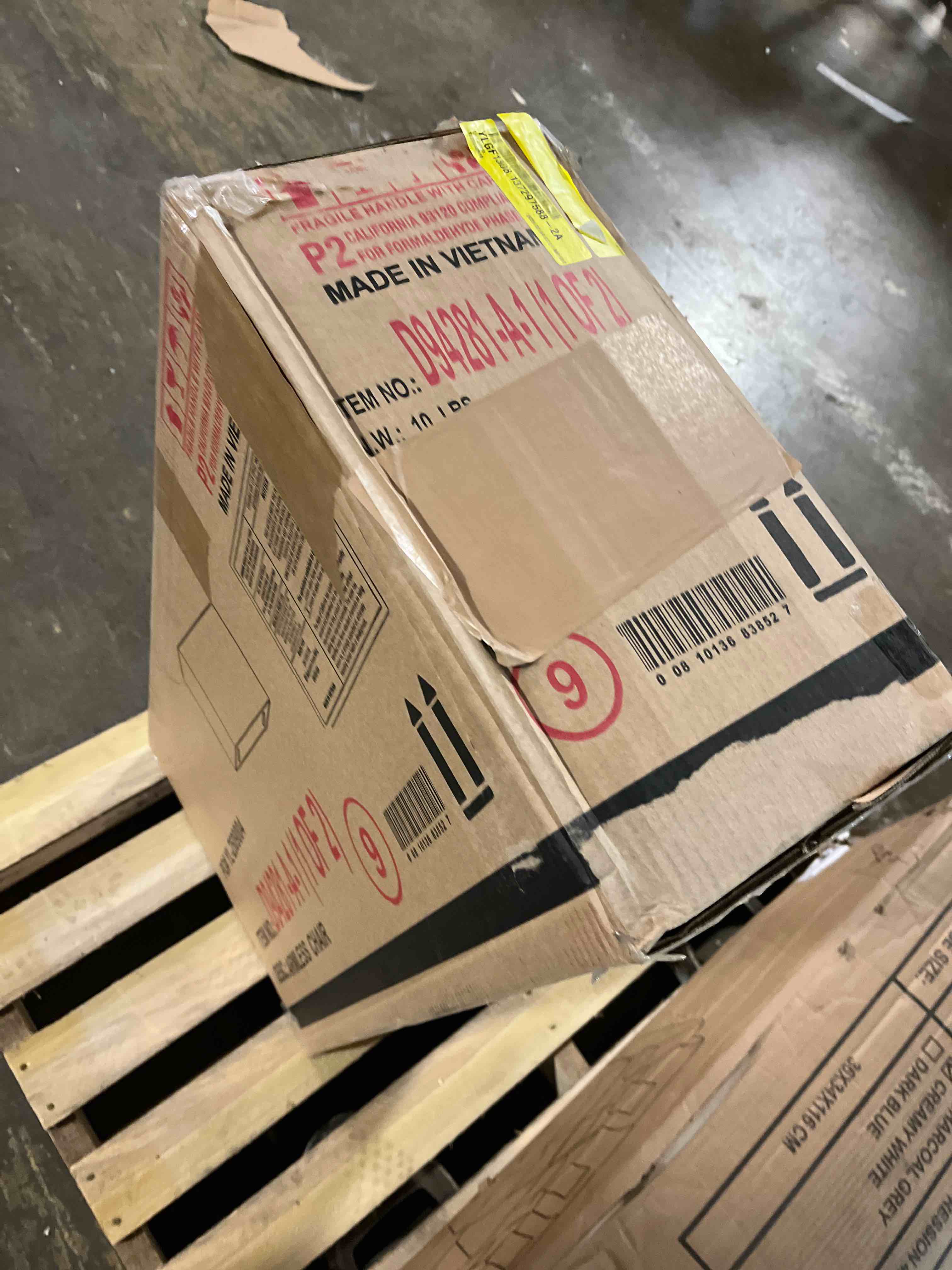 Condition photo showing As Is for 110" Cloud Sectional Couches for Living Room, Convertible L-Shape Couch with Ottoman, 3 Seater Modular Sectional Sofa, Warm White(Box 1 of 2)