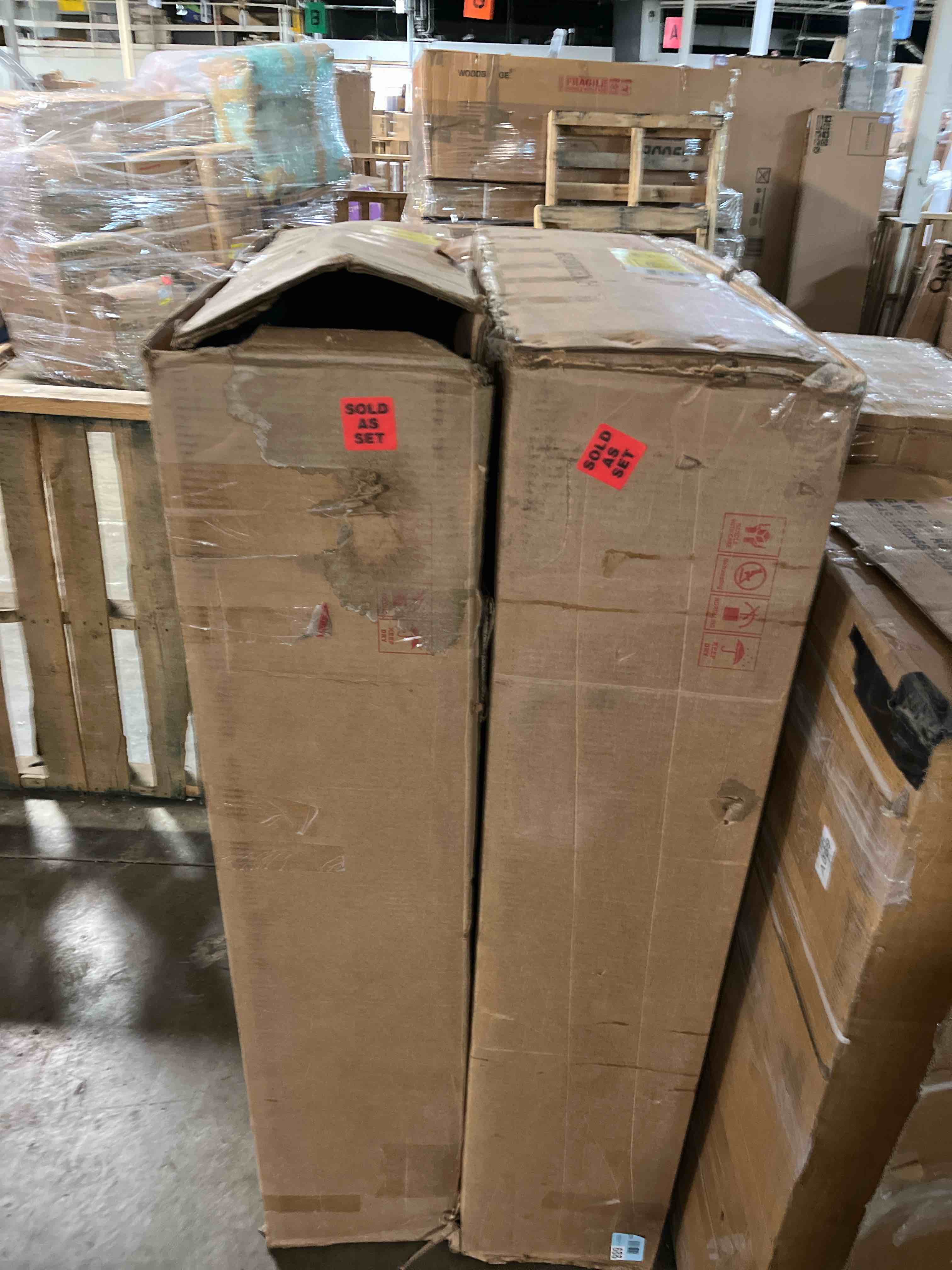 Condition photo showing As Is for 111.81" Solid wood frame sofa-Medieval Modern Leather Sofa With 3 Pillow. Brown(Incomplete missing legs and cushions 