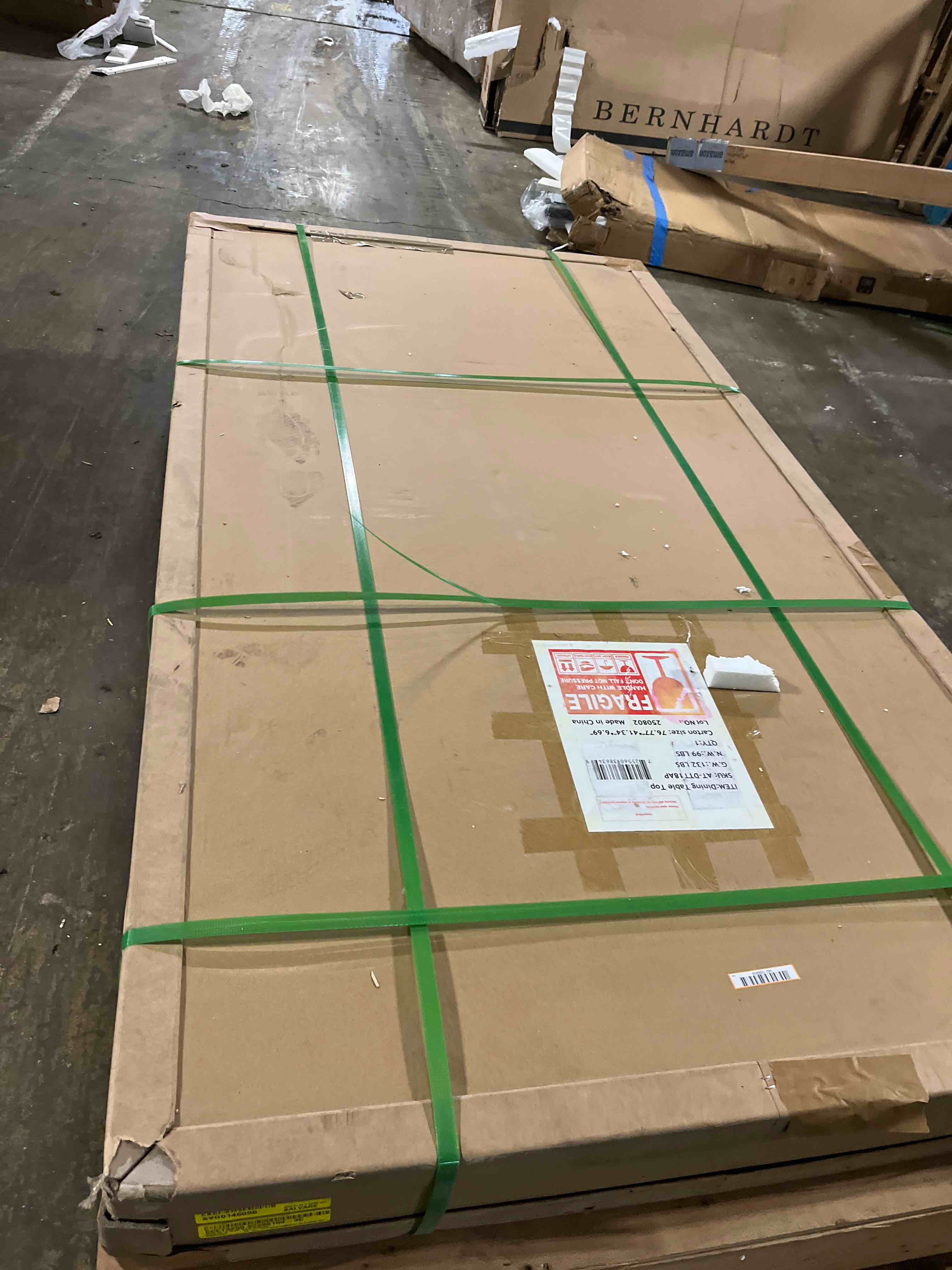 Condition photo showing As Is for Aliyas 63" & 70.87" Stone Pedestal(Table top only )