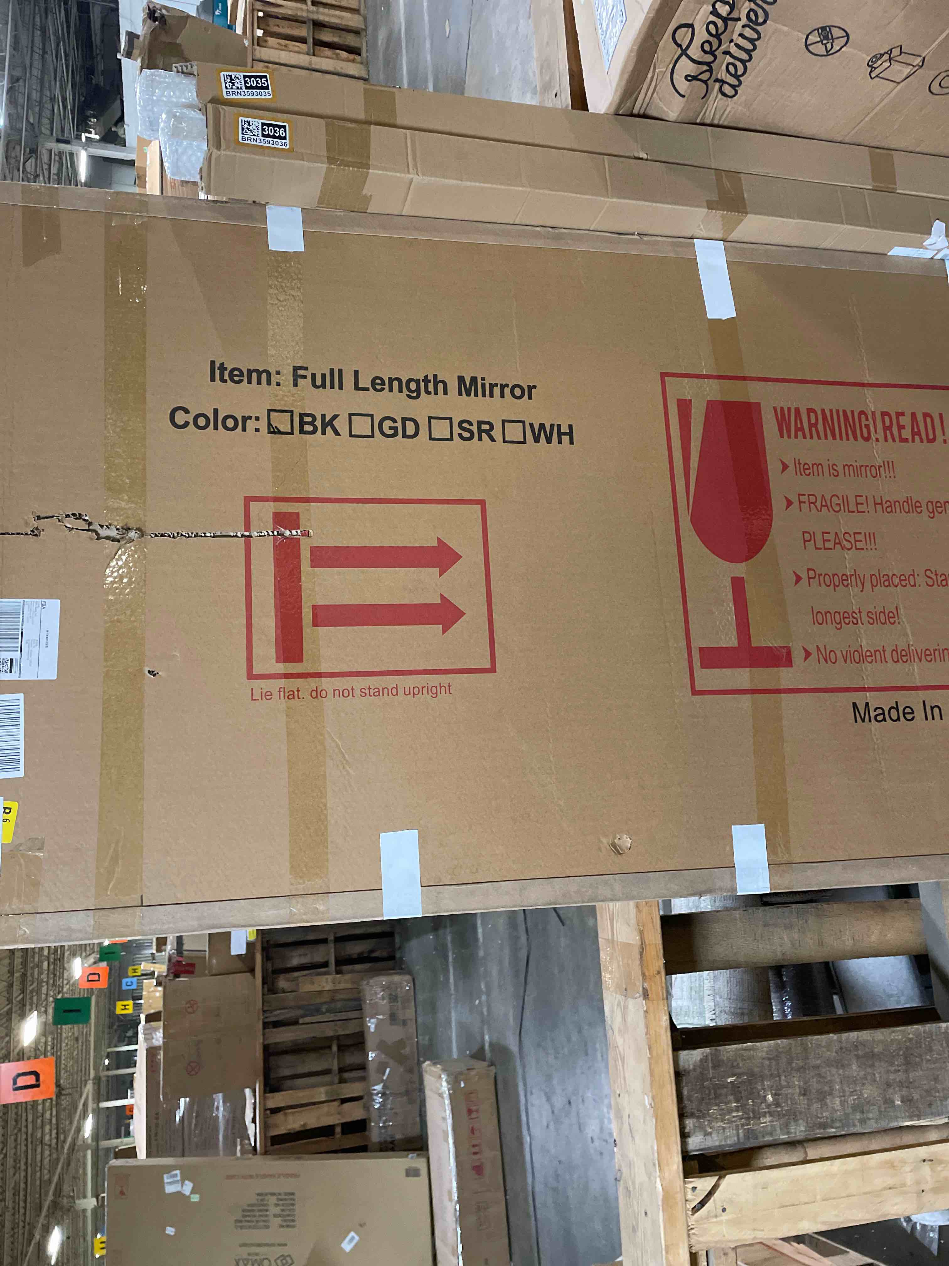 Condition photo showing New/Like New for Oversized Full-Body Mirror, 77" x 38" Arched Full-Length Mirror, Black Metal Frame, Floor Mirror for Bedroom, Living/Dressing Room, Gym - Stand/Wall Mounted/Leaning