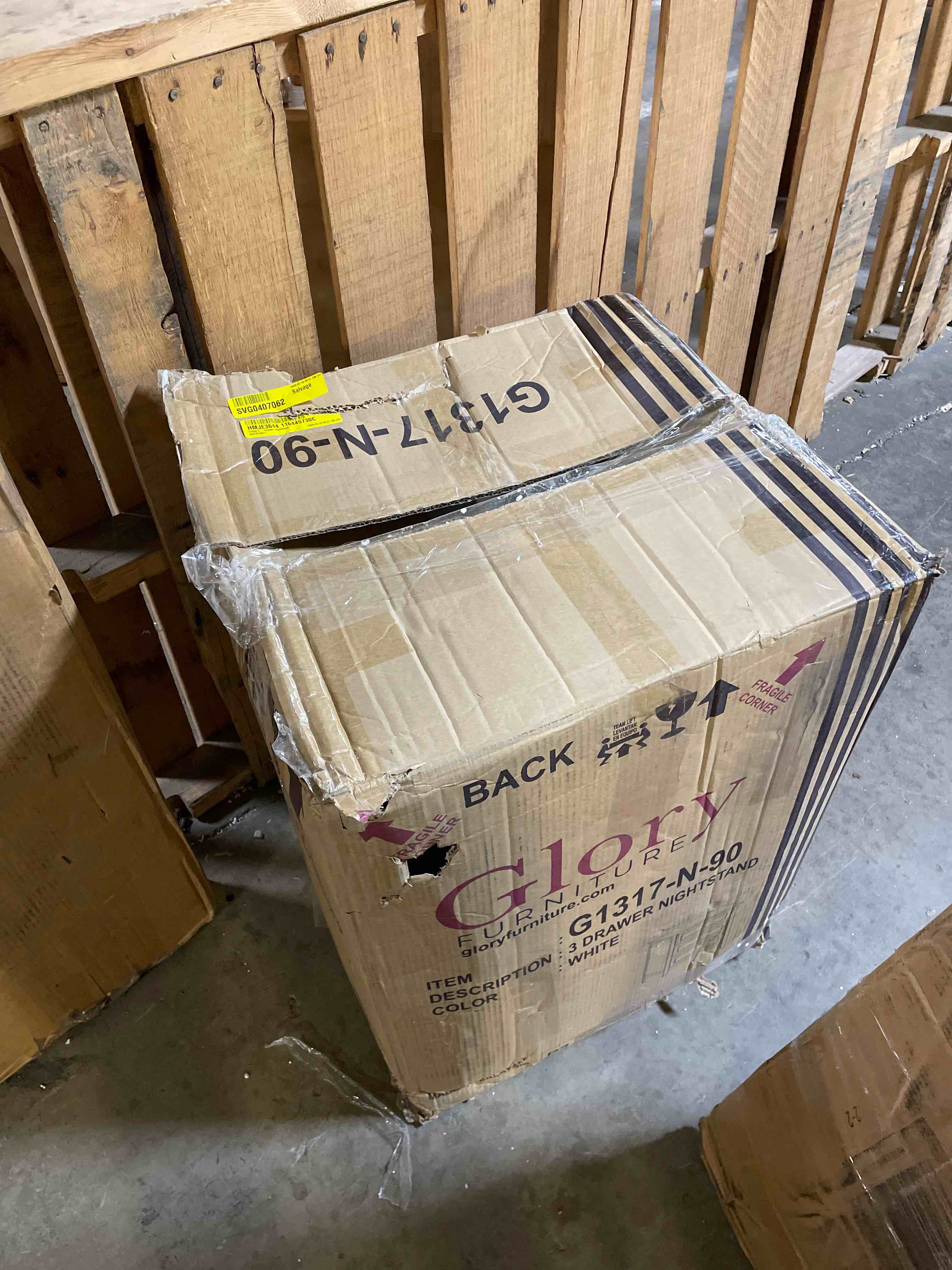 Condition photo showing As Is for Emjay 3 - Drawer Nightstand (used)