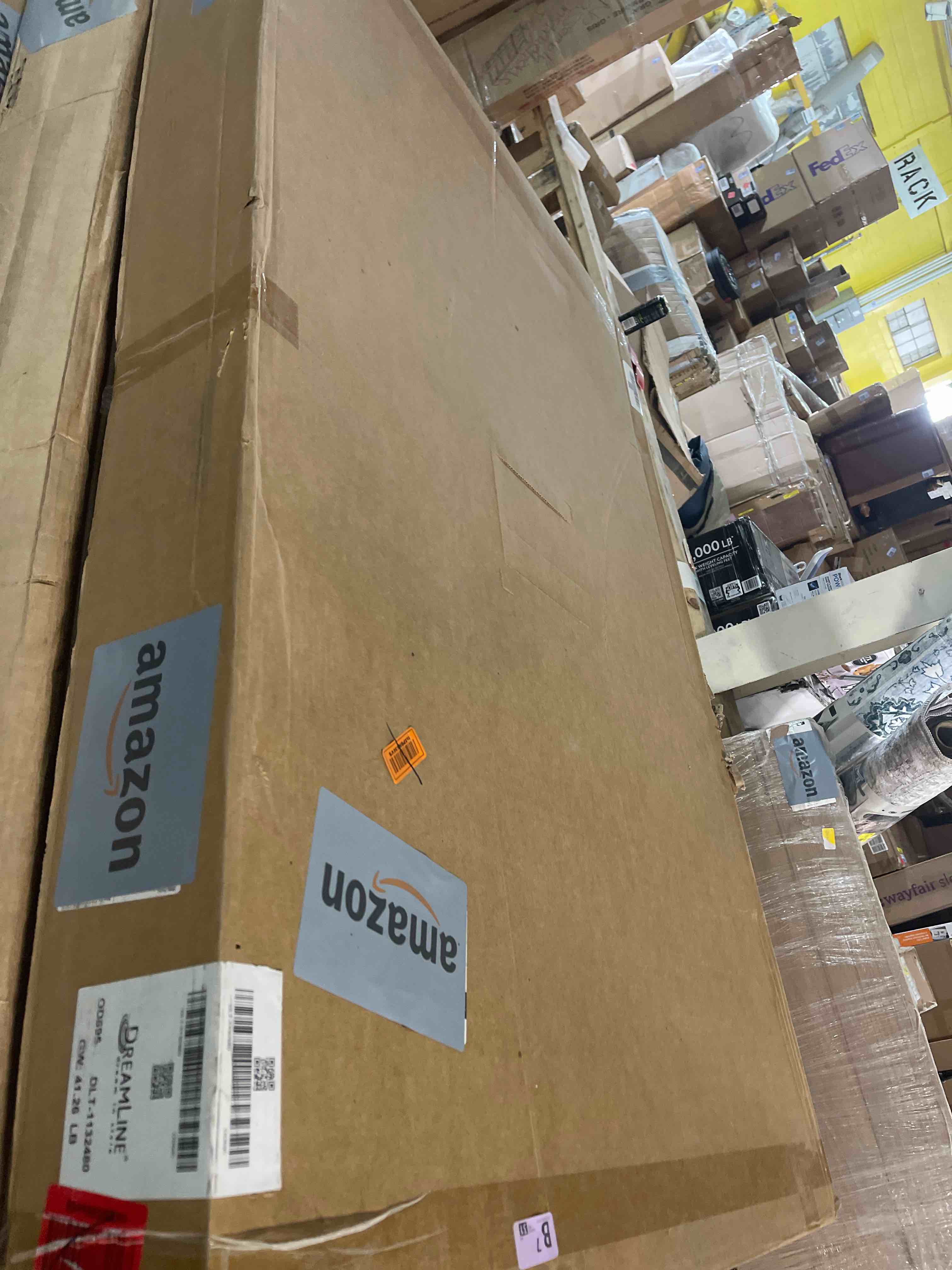 Condition photo showing New/Like New for DreamLine SlimLine 34 in. D x 48 in. W x 2 3/4 in. H Center Drain Single Threshold Shower Base in White, DLT-1134480 White 34 inch D x 48 inch W Center Drain