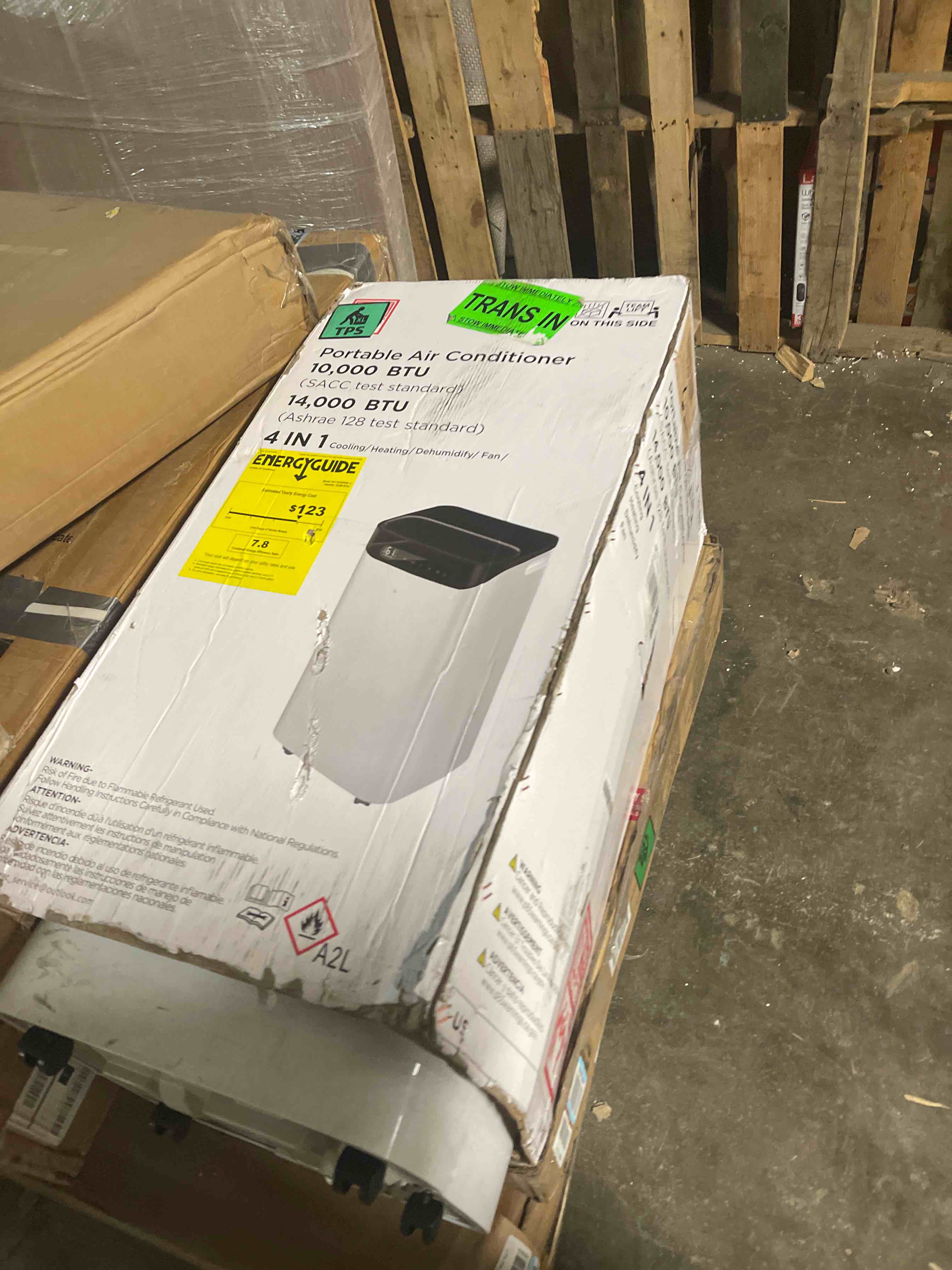 Condition photo showing Good Condition for 14000 BTU Portable Air Conditioners with Remote Control, 3-in-1 Free Standing Cooling AC Unit with Fan & Dehumidifier, Cools Room up to 700 sq.ft, Smart/Sleep Mode,3 Speed,Auto Swing,24H Timer