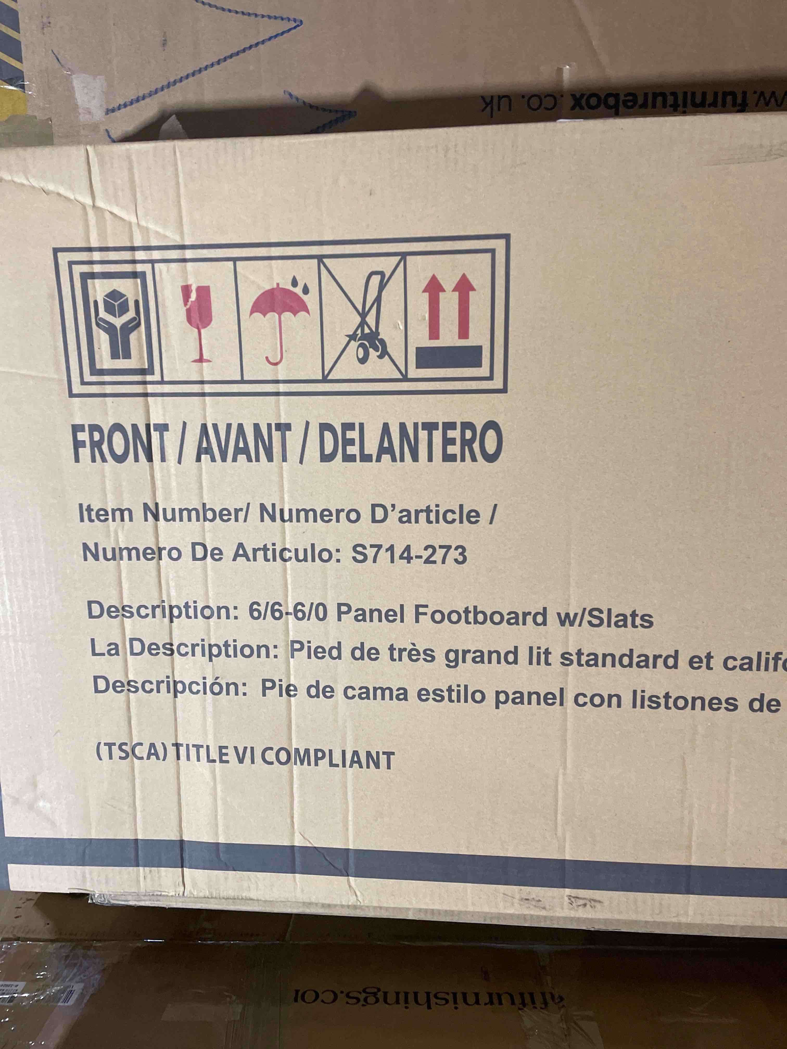 Condition photo showing As Is for Ennesley 5 Piece Bedroom Set (only panel footboard w/slats and headboard)