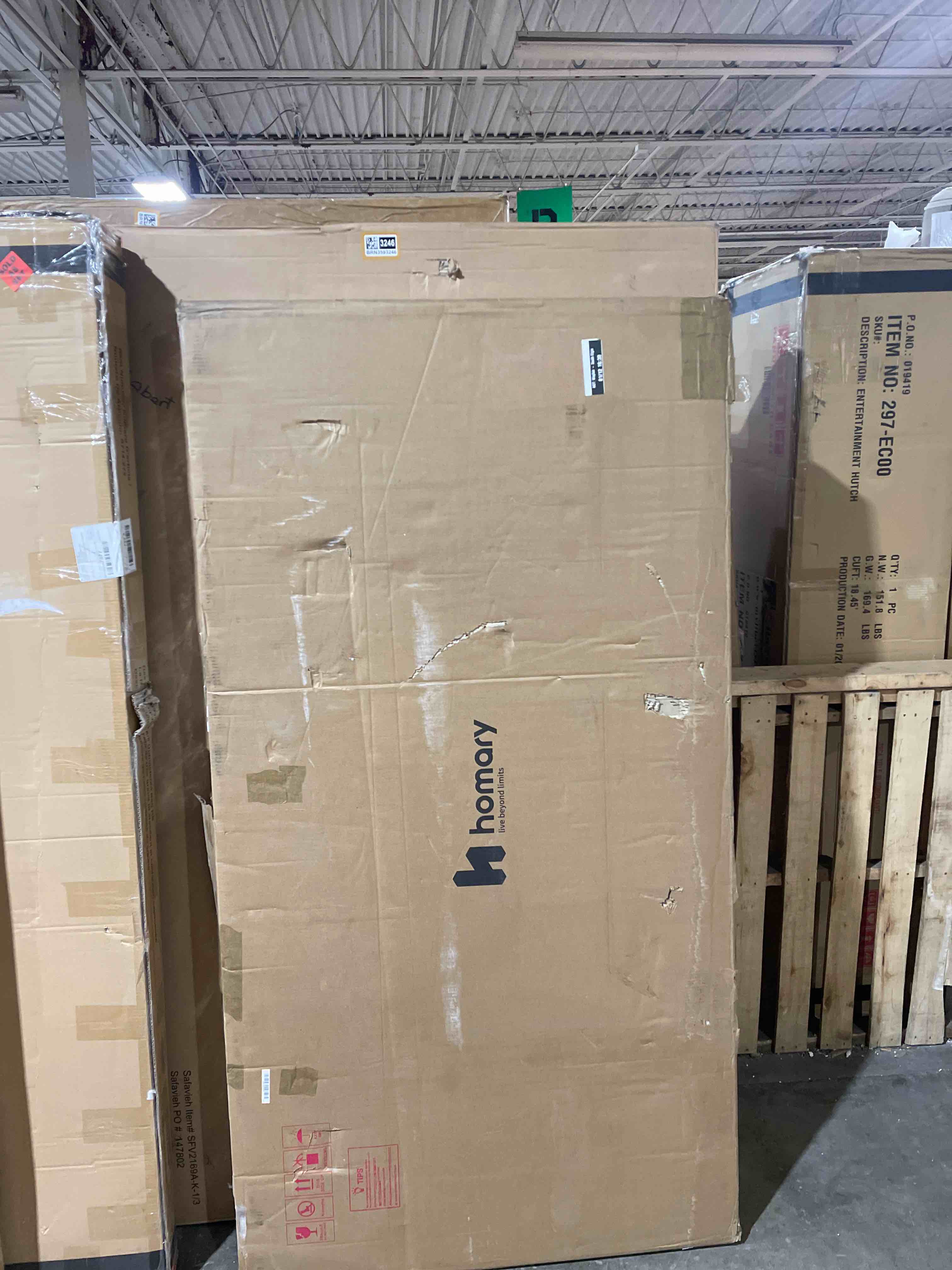 Condition photo showing As Is for 72" Modern Style Kitchen Islands With Multi-Storage (incomplete) 