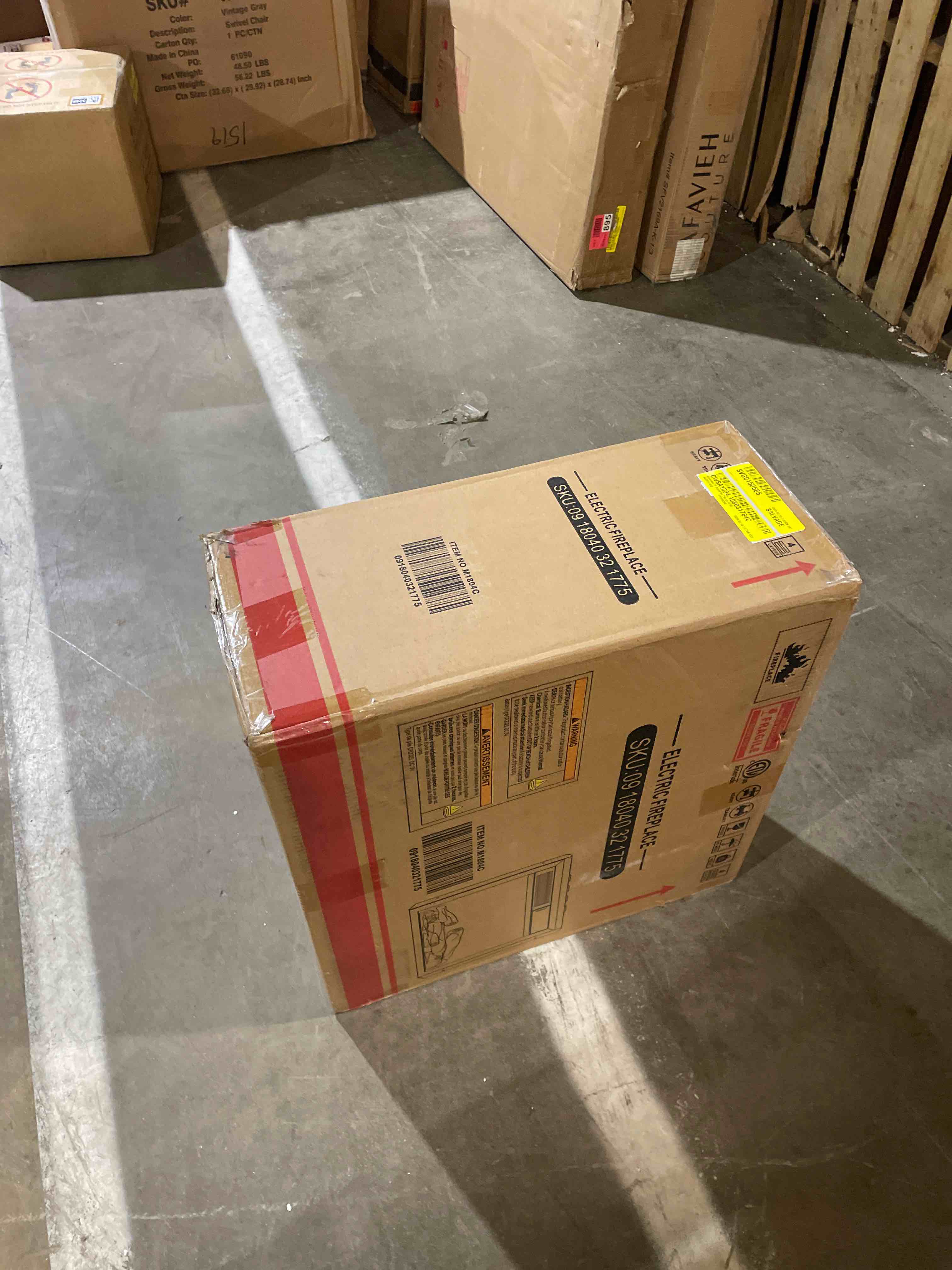 Condition photo showing As Is for Earlimart TV Stand for TVs up to 60 (only fireplace )