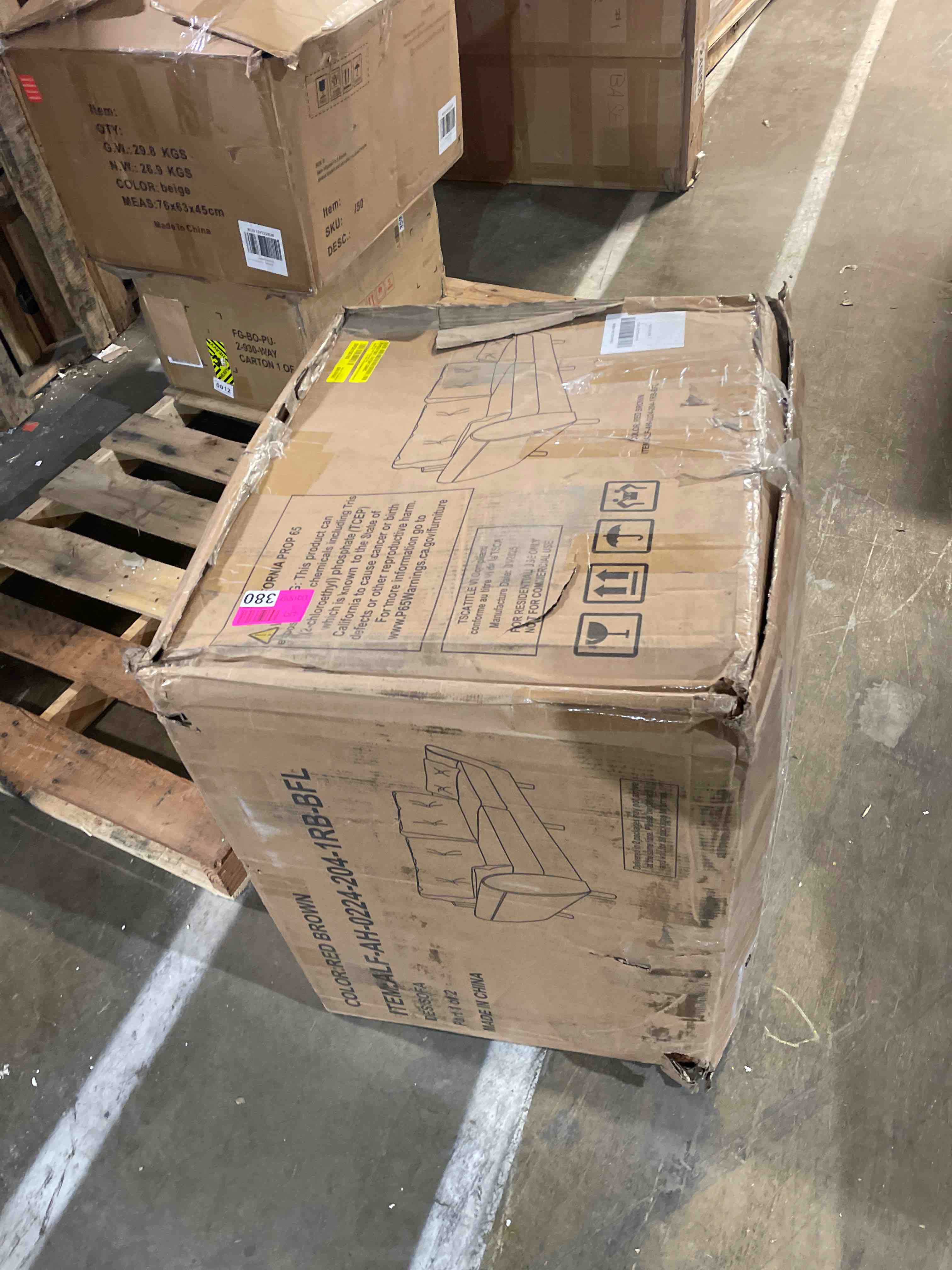 Condition photo showing As Is for 70" Modern Style Upholstered Sofa (only box 1 of 2) 