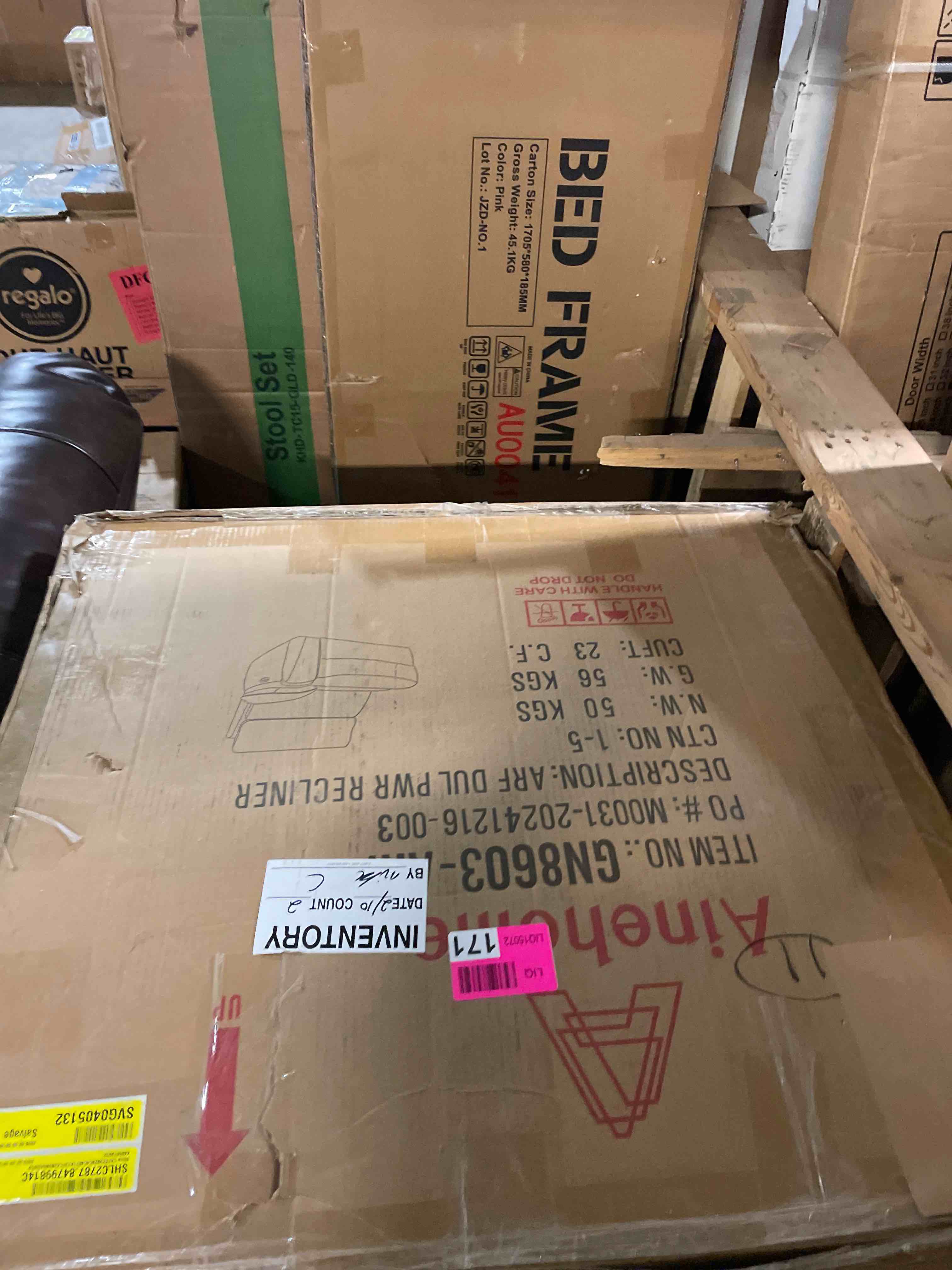 Condition photo showing As Is for A Ainehome Power Leather Recliner Sofa Set, Living Room Furniture Sets with LED Lights, Grey Reclining Couch Sets with USB Port for House/Office/Rv(A-Grey, Sofa) (incomplete)