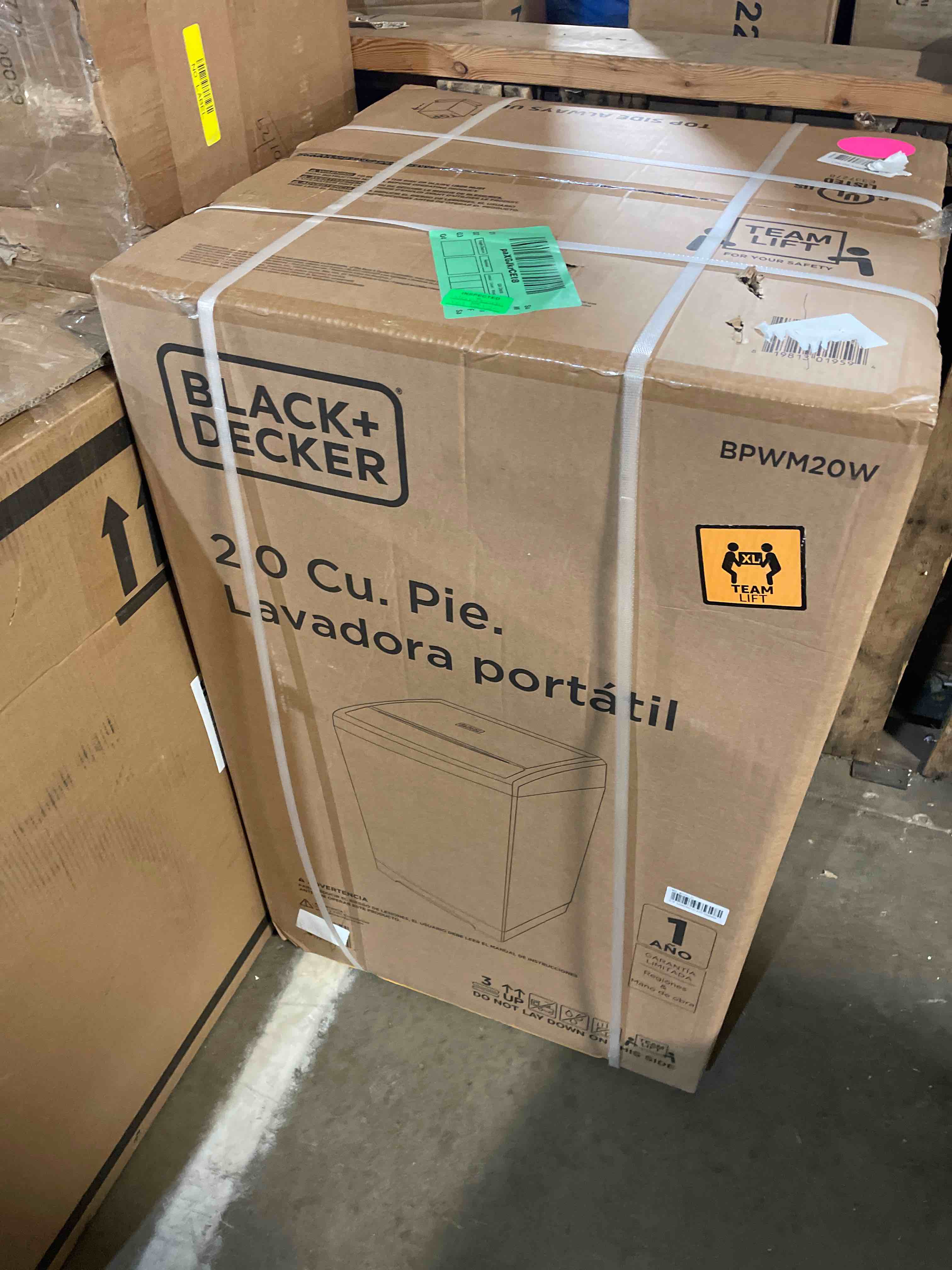 Condition photo showing New/Like New for BLACK+DECKER Small Portable Washer, Washing Machine for Household Use, Portable Washer 2.0 Cu. Ft. with 6 Cycles, Transparent Lid & LED Display