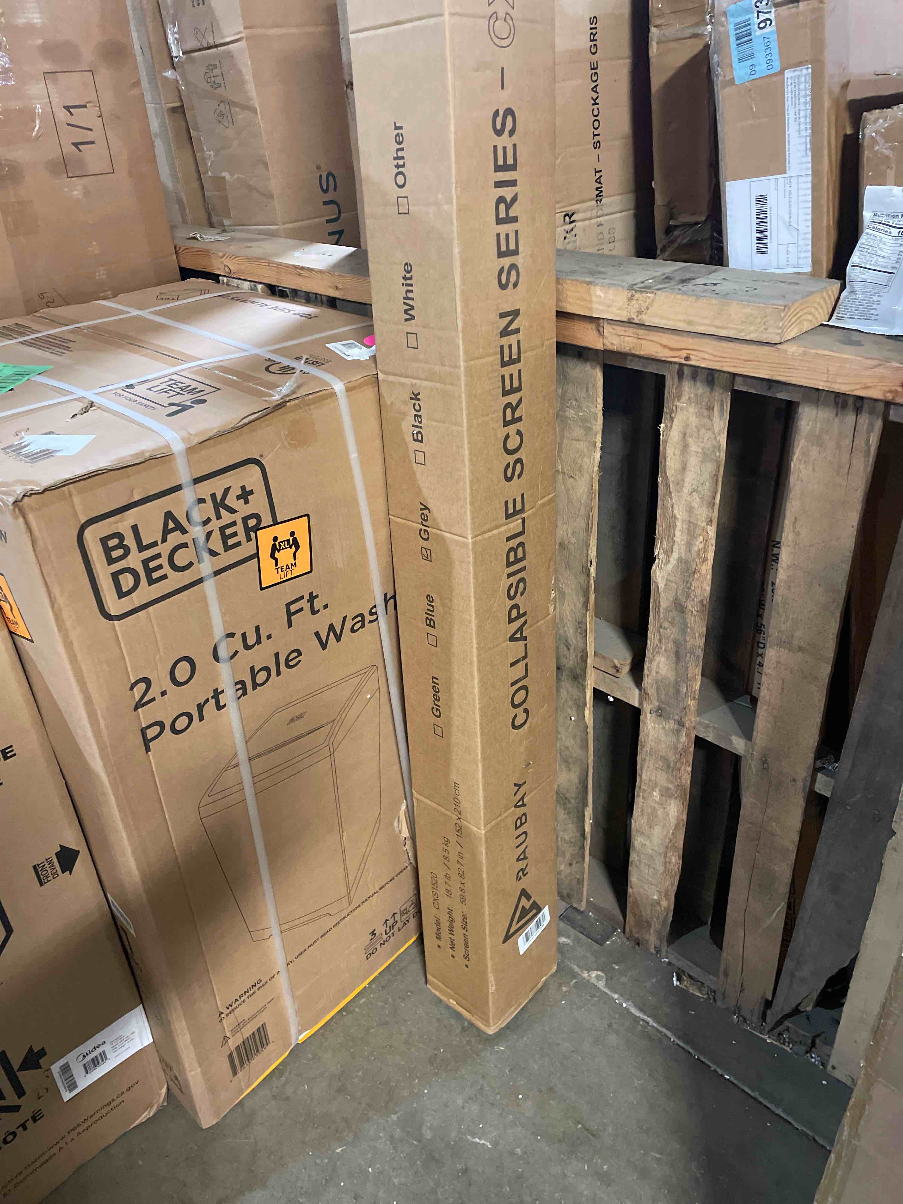 Condition photo showing Good Condition for ?Easy Set-Up? RAUBAY 59.8 x 82.7in Collapsible Gray Backdrop Screen Portable Retractable Panel Photo Grey Background with Stand for Video Conference, Photographic Studio, Streaming