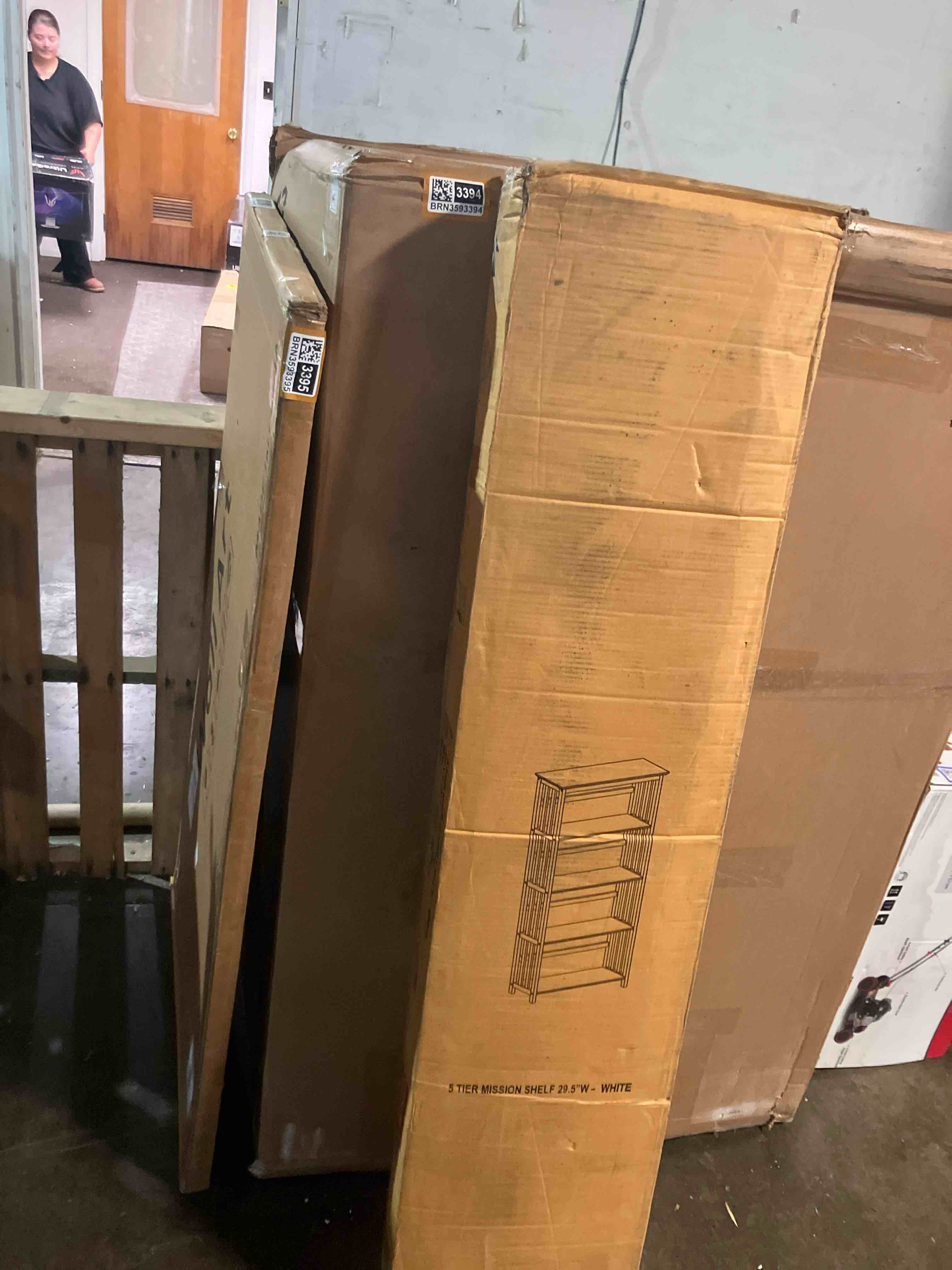 Condition photo showing New/Like New for Casual Home Mission Style 5-Shelf White Bookcase,310-61