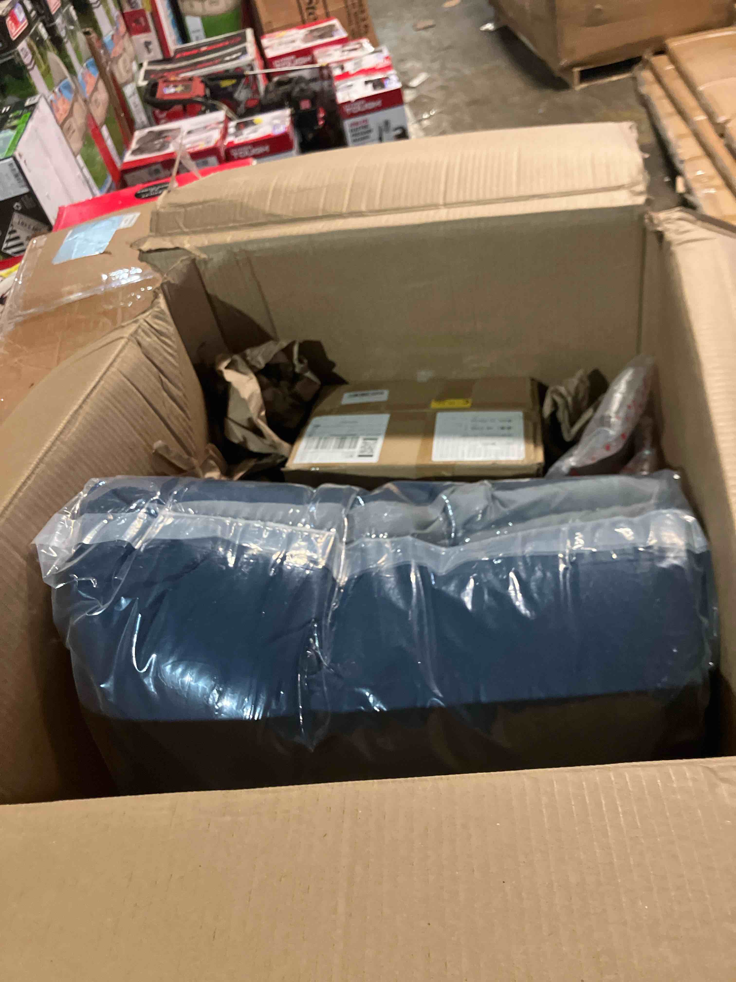 Condition photo showing New/Like New for Portable Camping Cot, 32" Extra Wide Camping Cots for Everyone with Thick Cushion, Heavy Duty Sleeping Cot Holds Up to 600LBS, Cots for Sleeping, Rv, Beach, Patio, Office Naps(Blue) 1 Blue