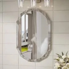 pearlette oval beveled frameless bathroom vanity mirror decorative 
