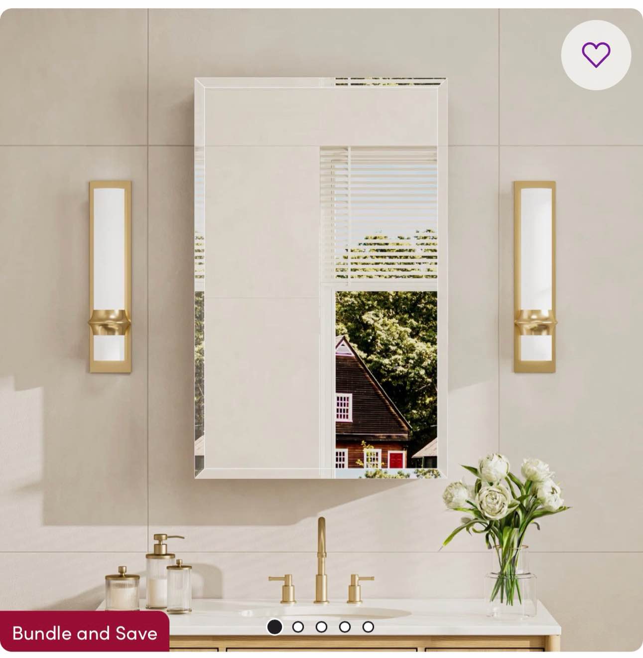 recessed or surface mount aluminum beveled frameless medicine cabinet with mirrored door and adjustable shelves