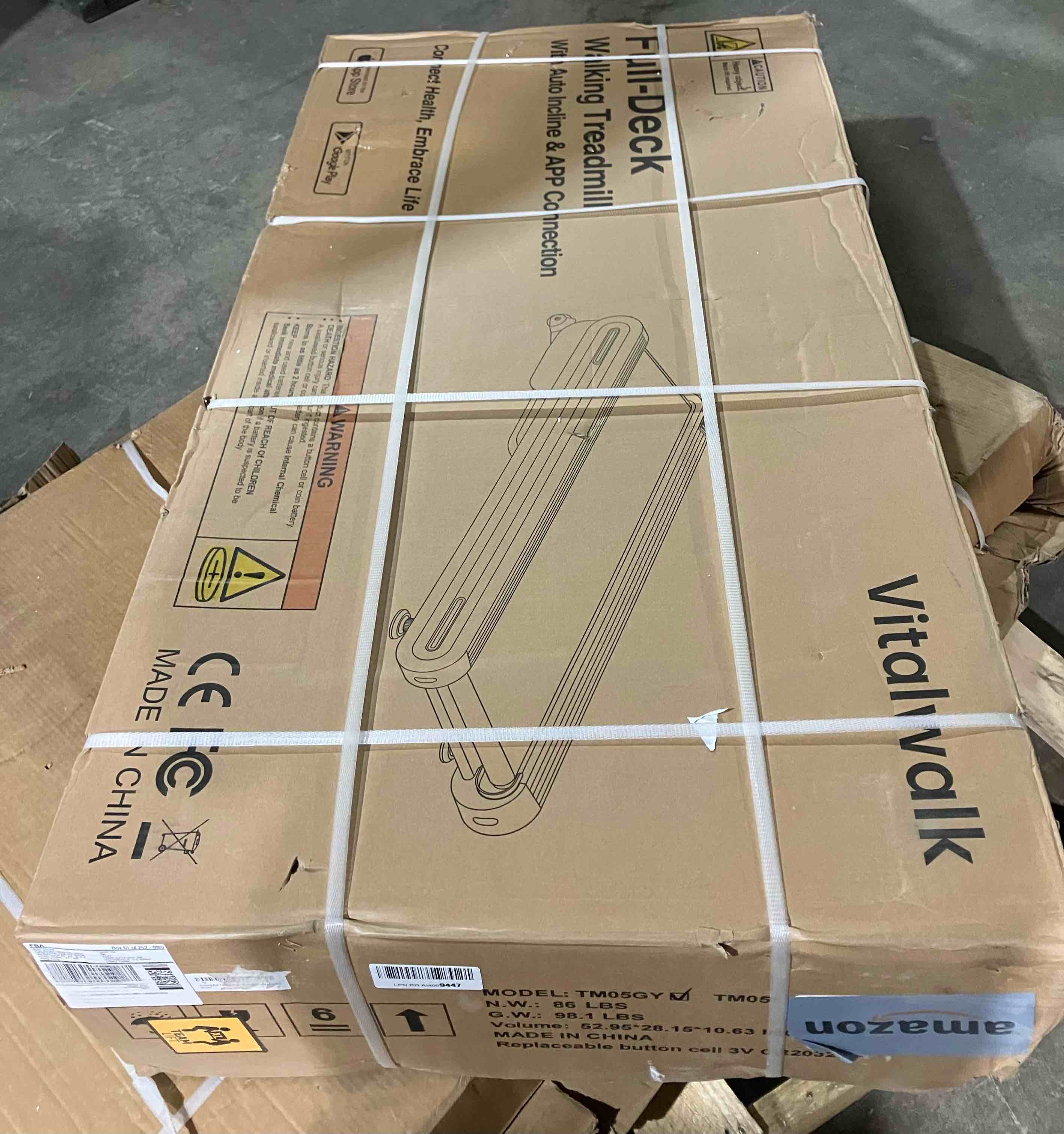 Condition photo showing New/Like New for Walking Pad Treadmill with Auto Incline, Vitalwalk Wide Full Deck, 400lbs/350lbs Capacity, Portable Under Desk Treadmills for Home Office, 3.0HP Brushless, Vertical Space-Saving, Ambient Light Apollo 11 Ultra - 12% Auto