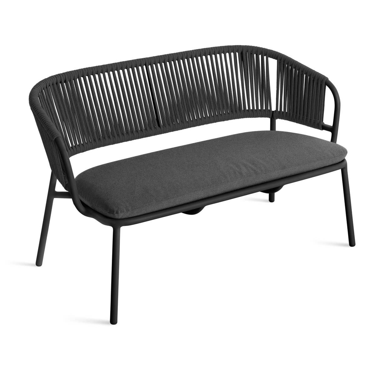 Condition photo showing New/Like New for Mate 50'' Wide Powder Coated Aluminum Loveseat with Cushions in Toothy Charcoal