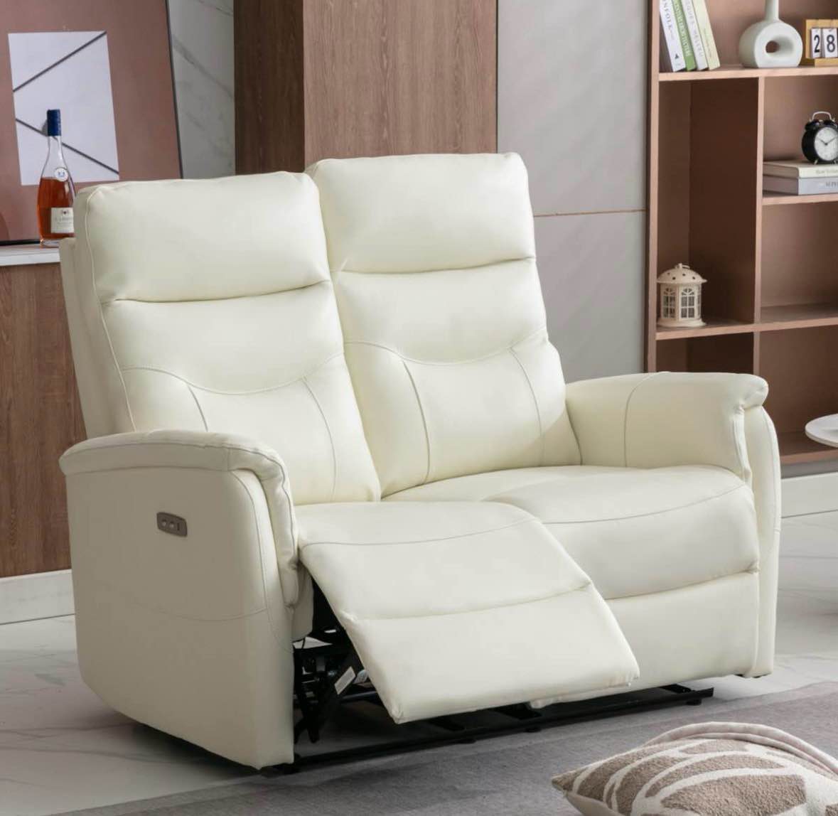 Condition photo showing New/Like New for Viradis 52.4" Genuine Leather Zero Clearance Recliner Power Reclining Loveseat With USB Port, 2-Seater Recliner Couch, 41.3'' H X 52.4'' W X 36.2'' D