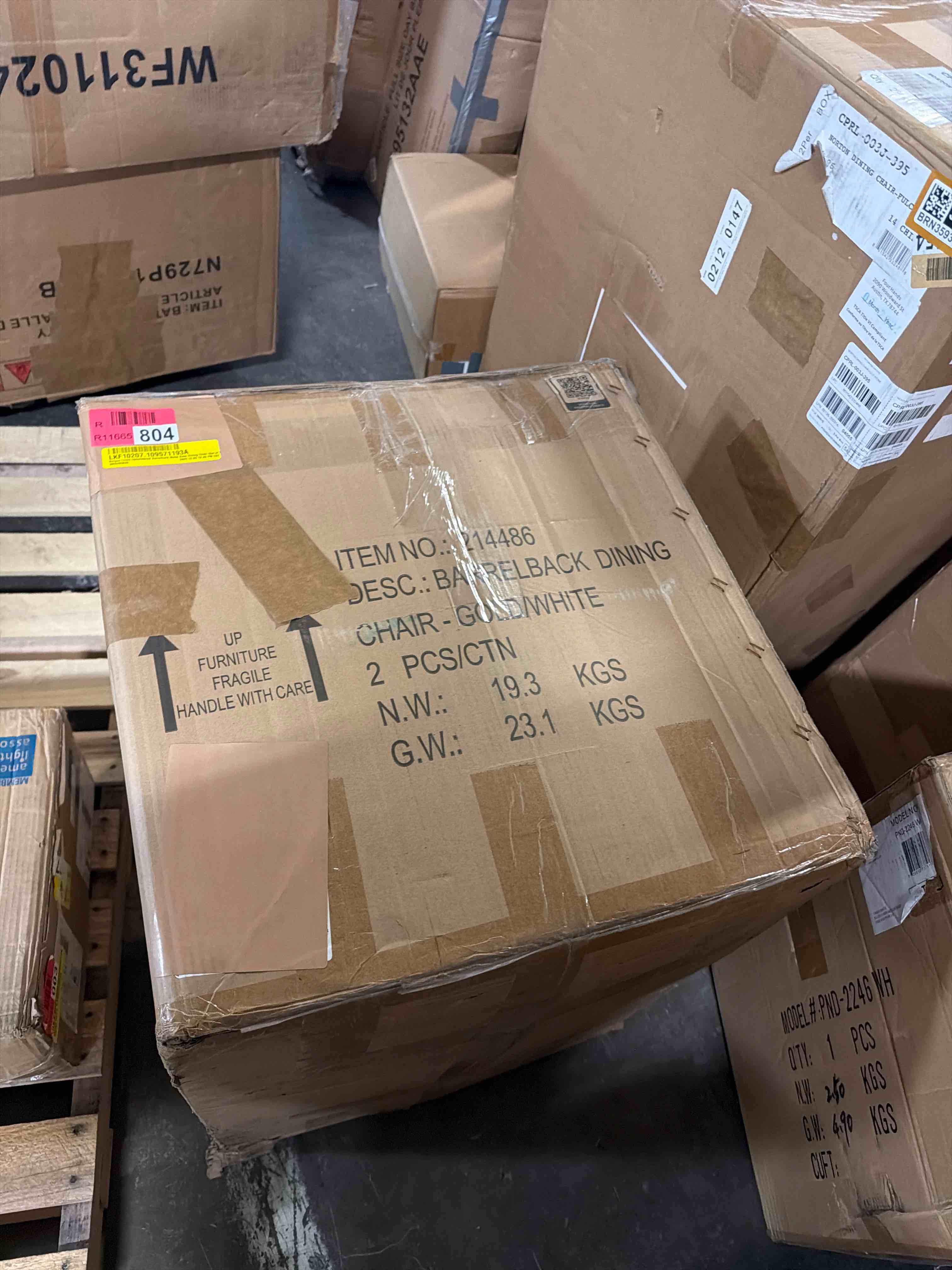 Condition photo showing New/Like New for borgos linen upholstered barrelback metal base dining chair (set of  3855293632  2025.12.03 12:45 pm est