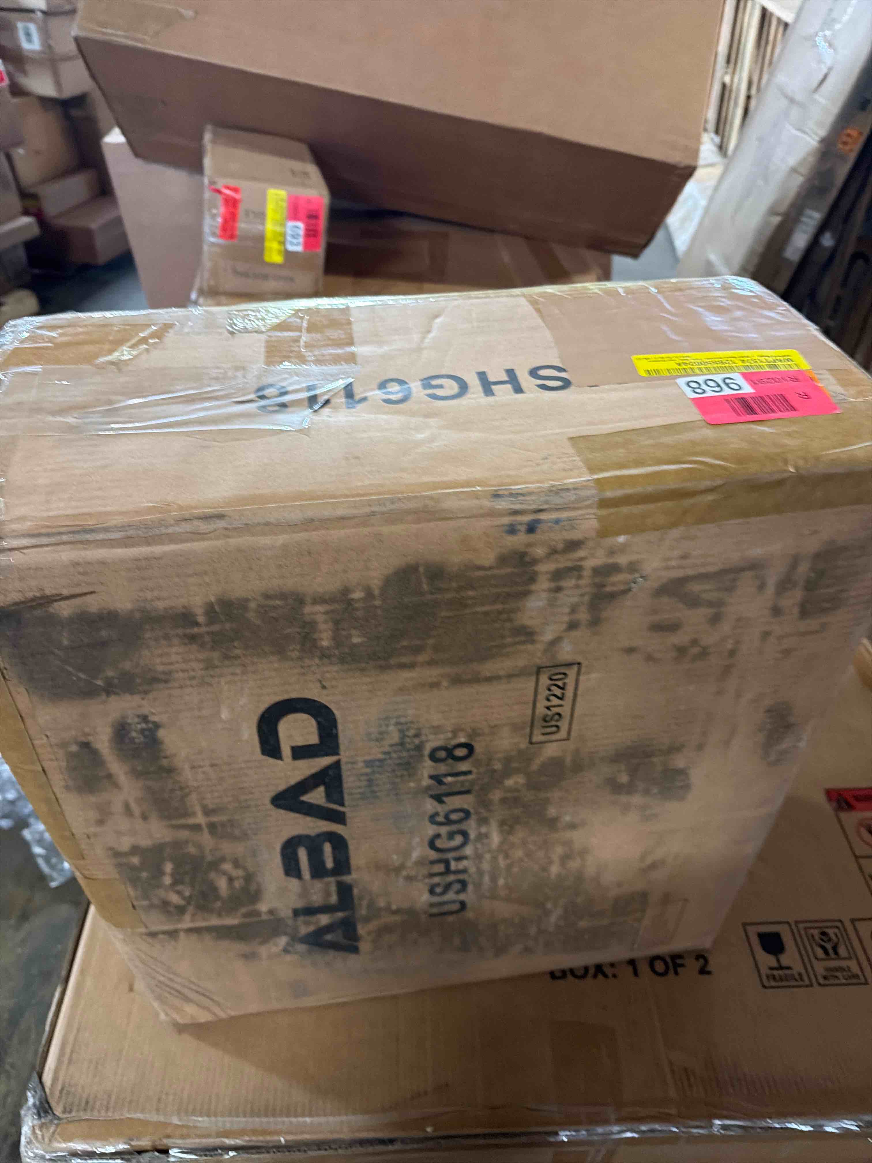 Condition photo showing New/Like New for solid wood bedside table nightstand with 2 drawers and storage space modern side table for bedroom or living room solid rubber wood legs natural wood finish