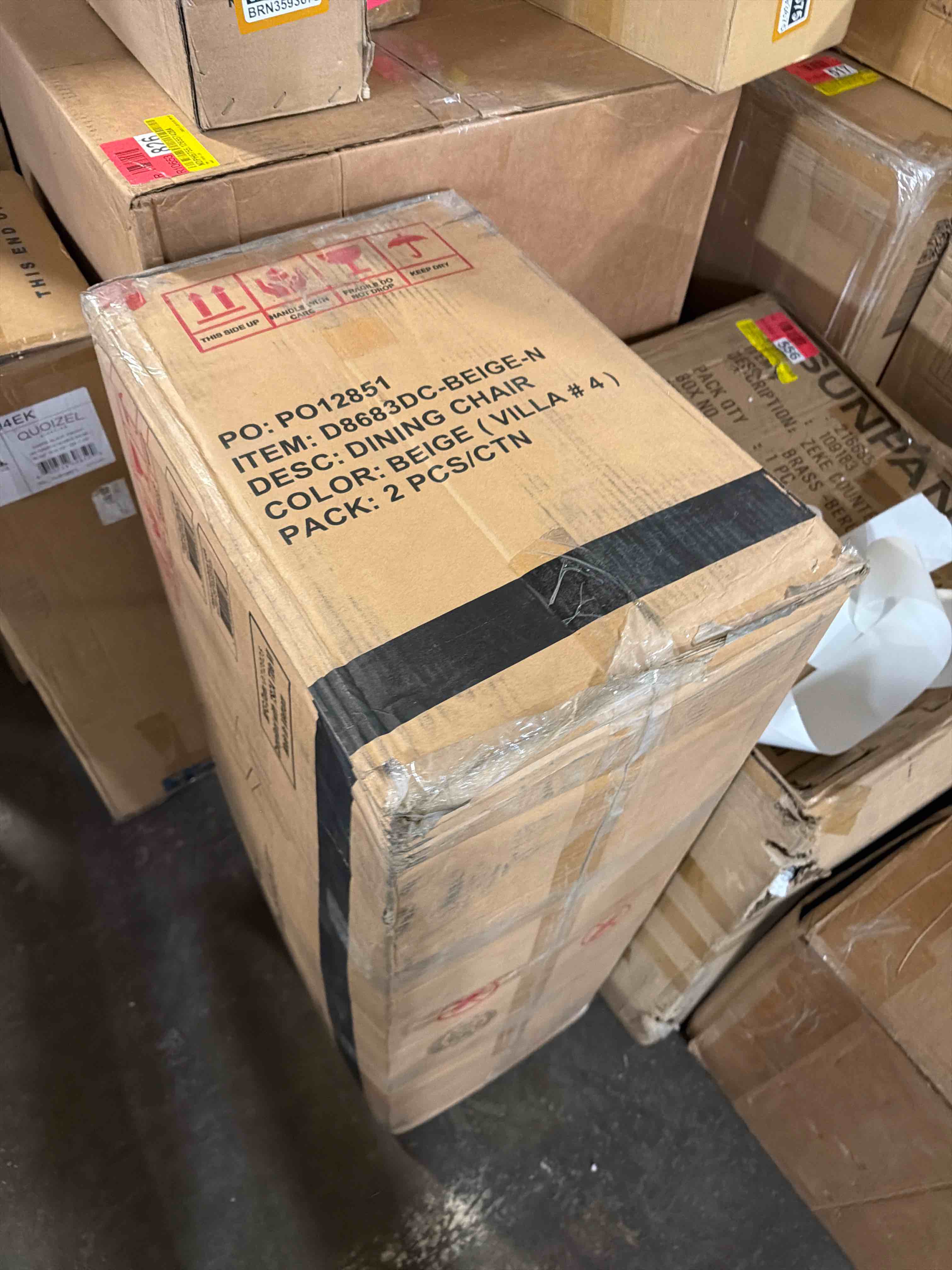 Condition photo showing New/Like New for stone dining chair  beige kit of 2  4495639709