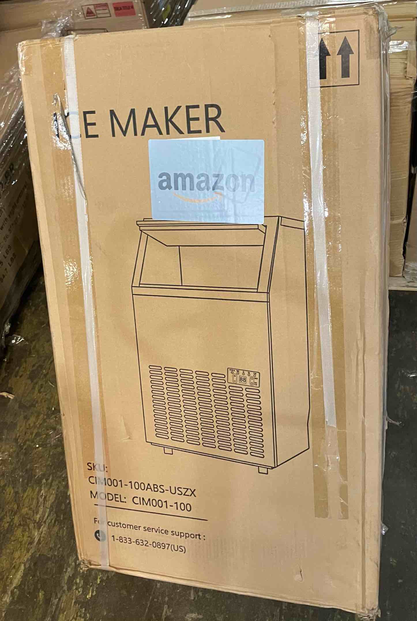 Condition photo showing New/Like New for Commercial Ice Maker, 100Lbs/Day, 45 Cubes in 11 Mins, Under Counter Ice Maker with 33Lbs Storage, Self-Cleaning, Timer, Ice Maker Machine for Home/Bar/Cafe (Commercial Grade)