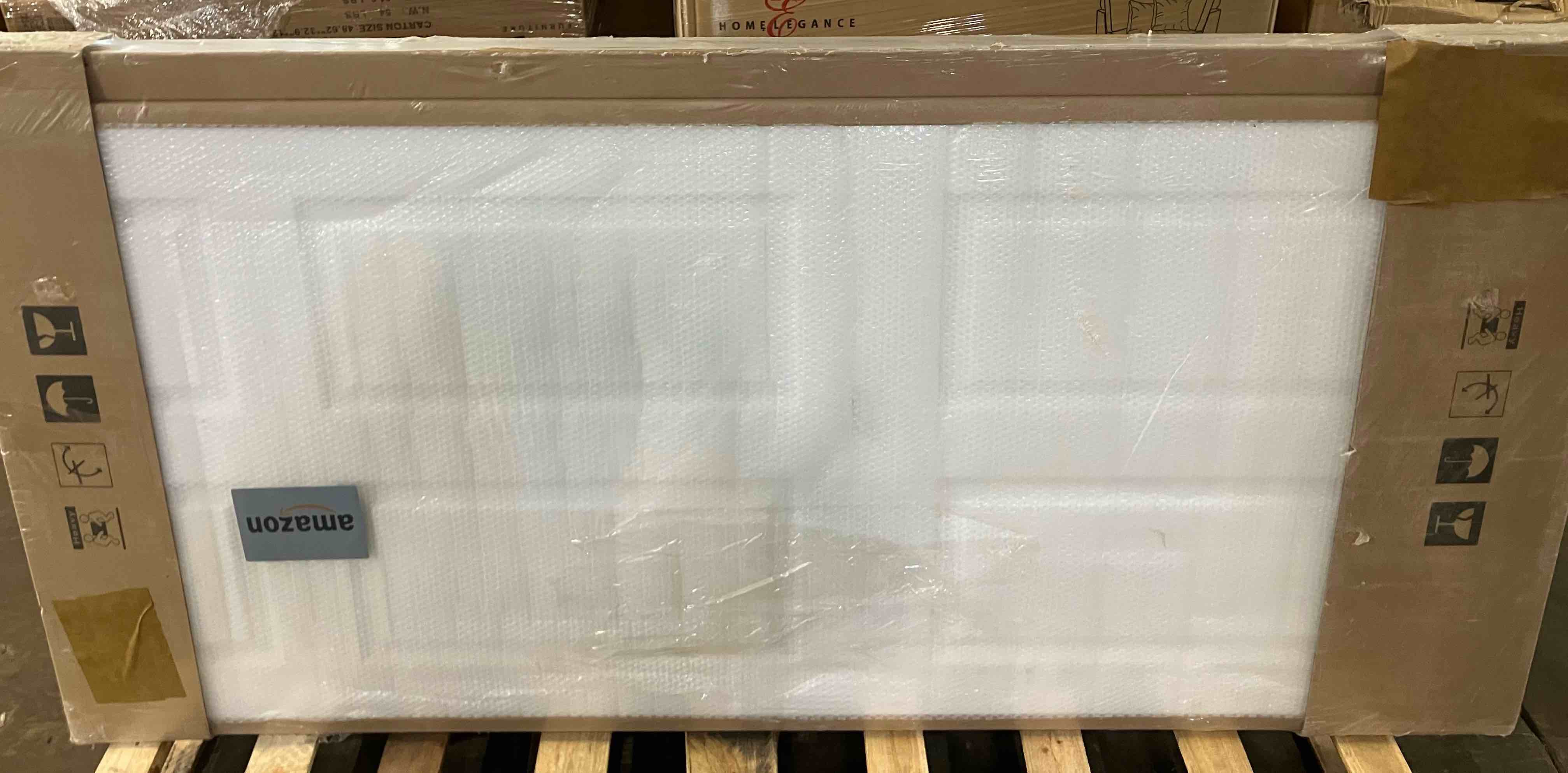 Condition photo showing New/Like New for BARNSMITH 72x80 in 6-Panel Bypass Sliding Closet Door, White Primed Door Slab with Bypass Closet Track Hardware Kits, Paintable and Lightweight 72" x 80"