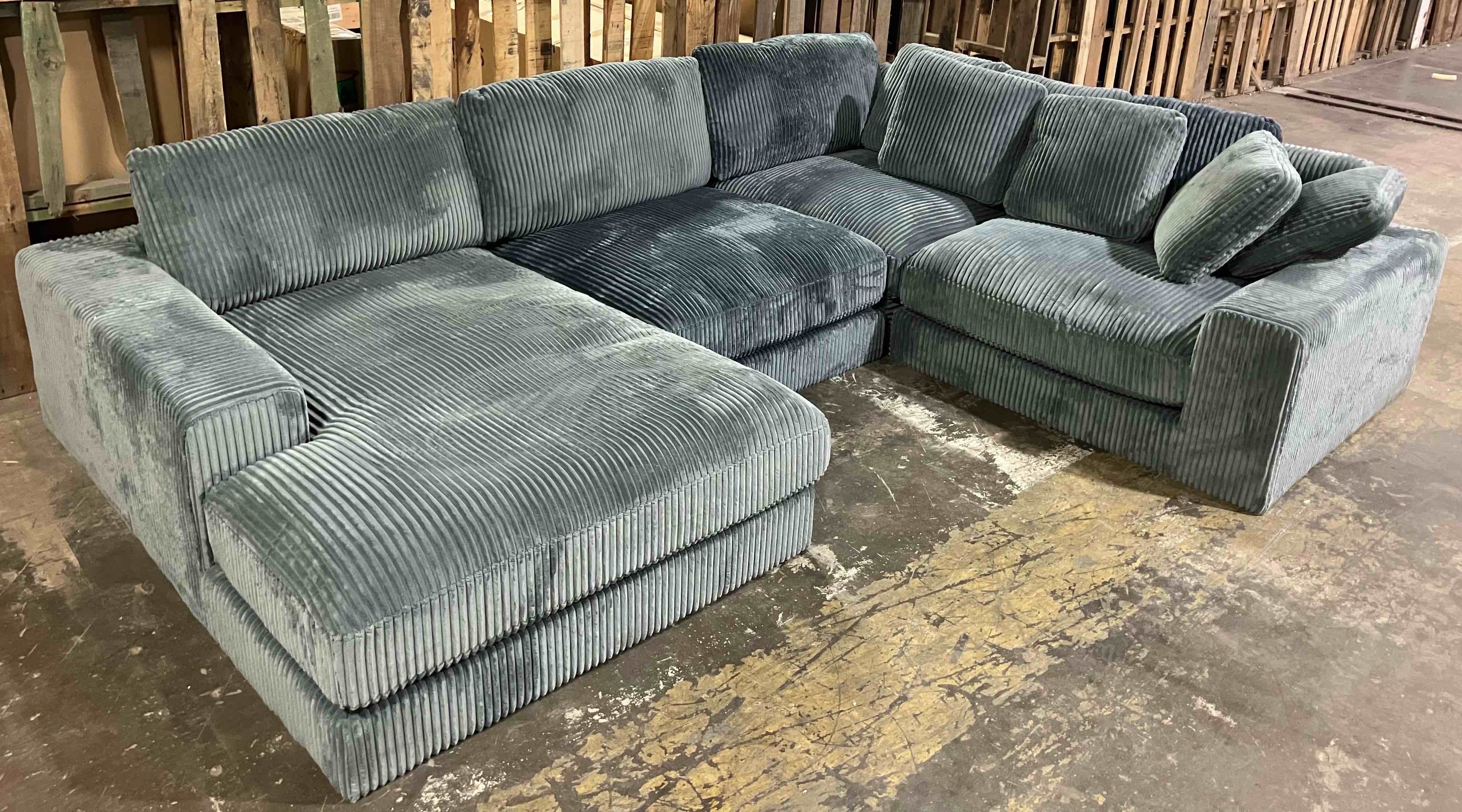 Condition photo showing New/Like New for Amrith Corduroy Sectional By Hokku Designs