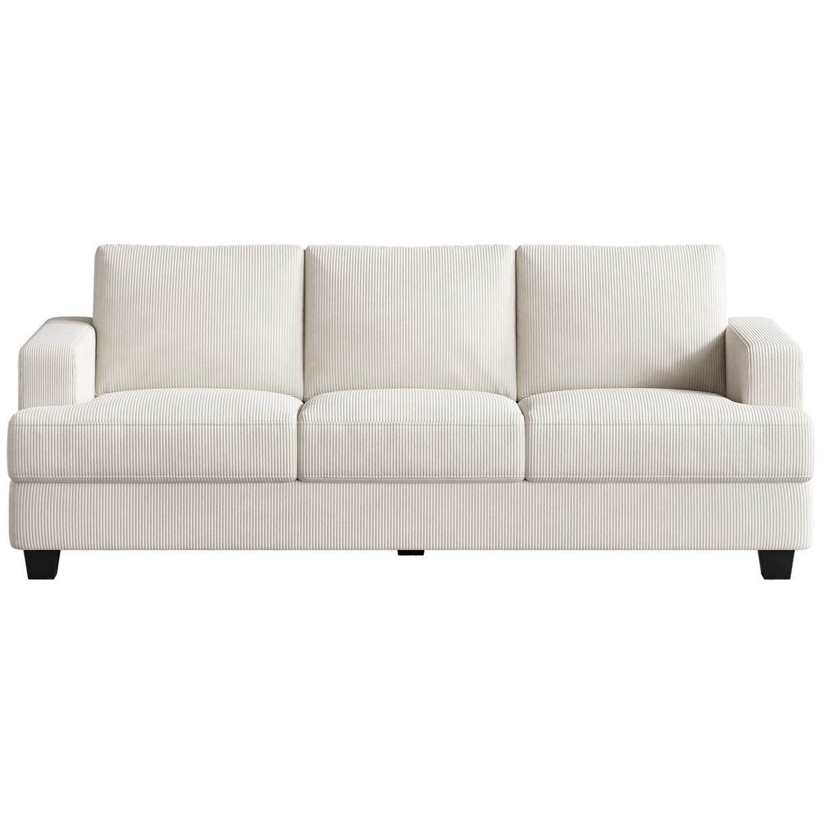 Condition photo showing As Is for Brooklington Upholstered Sofa, needs deep cleaning (pictured) 32.7'' H X 89'' W X 35'' D