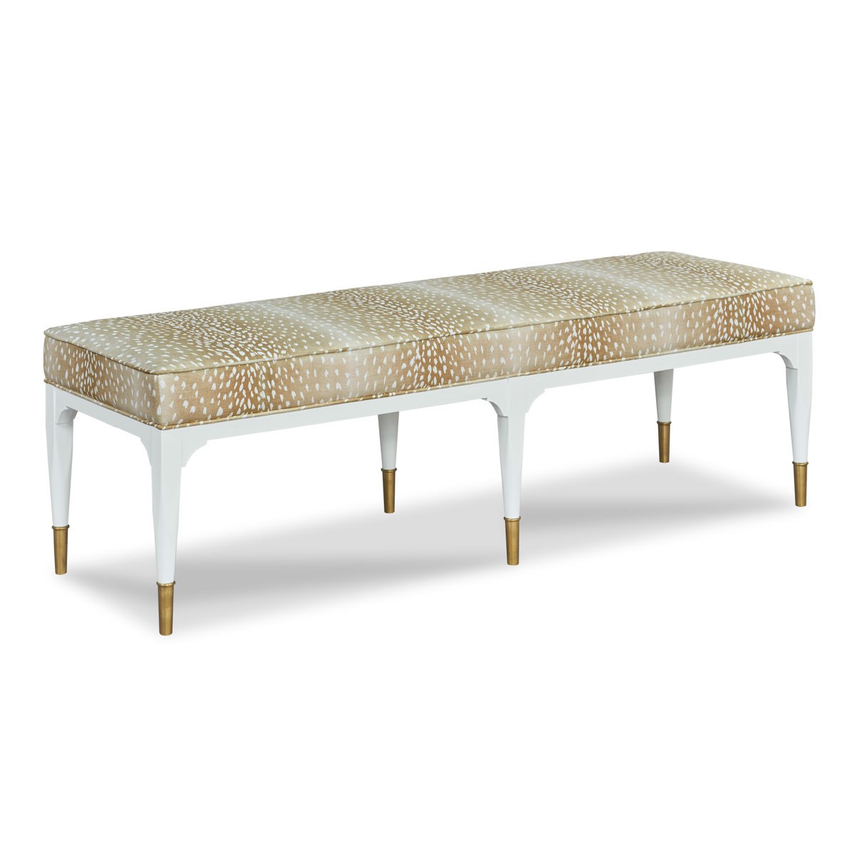 Juliet Linen Upholstered Bench- two legs are cracked 19'' H X 56'' W X 18'' D